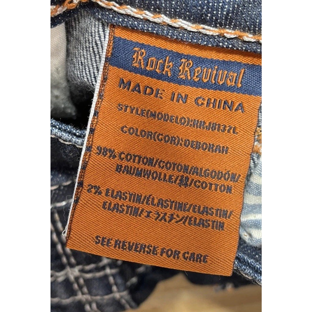 Rock Revival Size 26 Deborah Boot Blue Denim Jeans