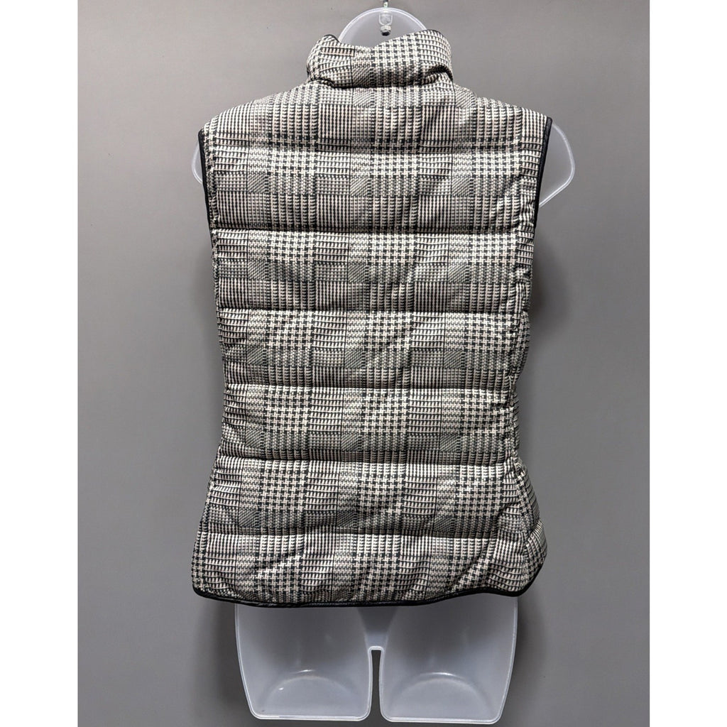 Banana Republic Womens XS Vest Houndstooth Plaid Down Insulated Puffer Jacket
