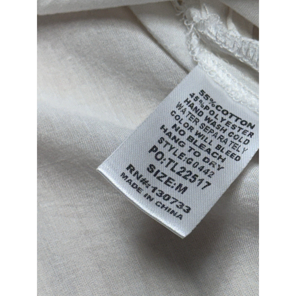 UMGEE USA White Side Laced Sz M Button Up Tunic Shirt