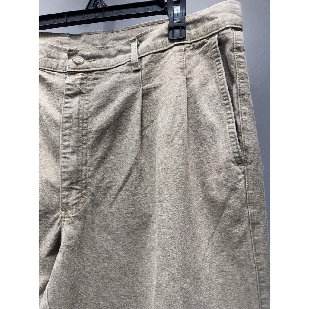 Vintage WPM Men’s Pleated Pants 38x30 Beige Tan Tapered Casual Trousers USA Made