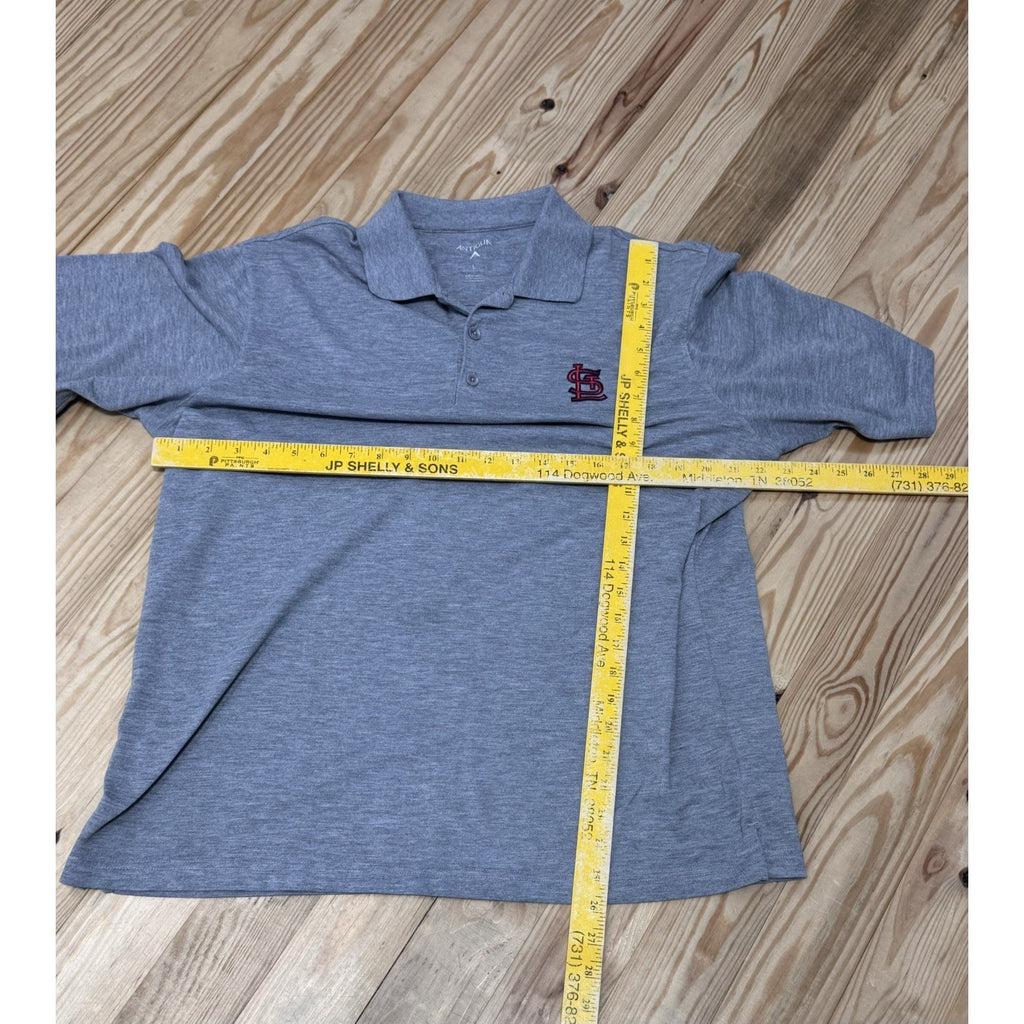 St. Louis Cardinals Antigua Gray Short Sleeve Polo Shirt Men’s Size Large