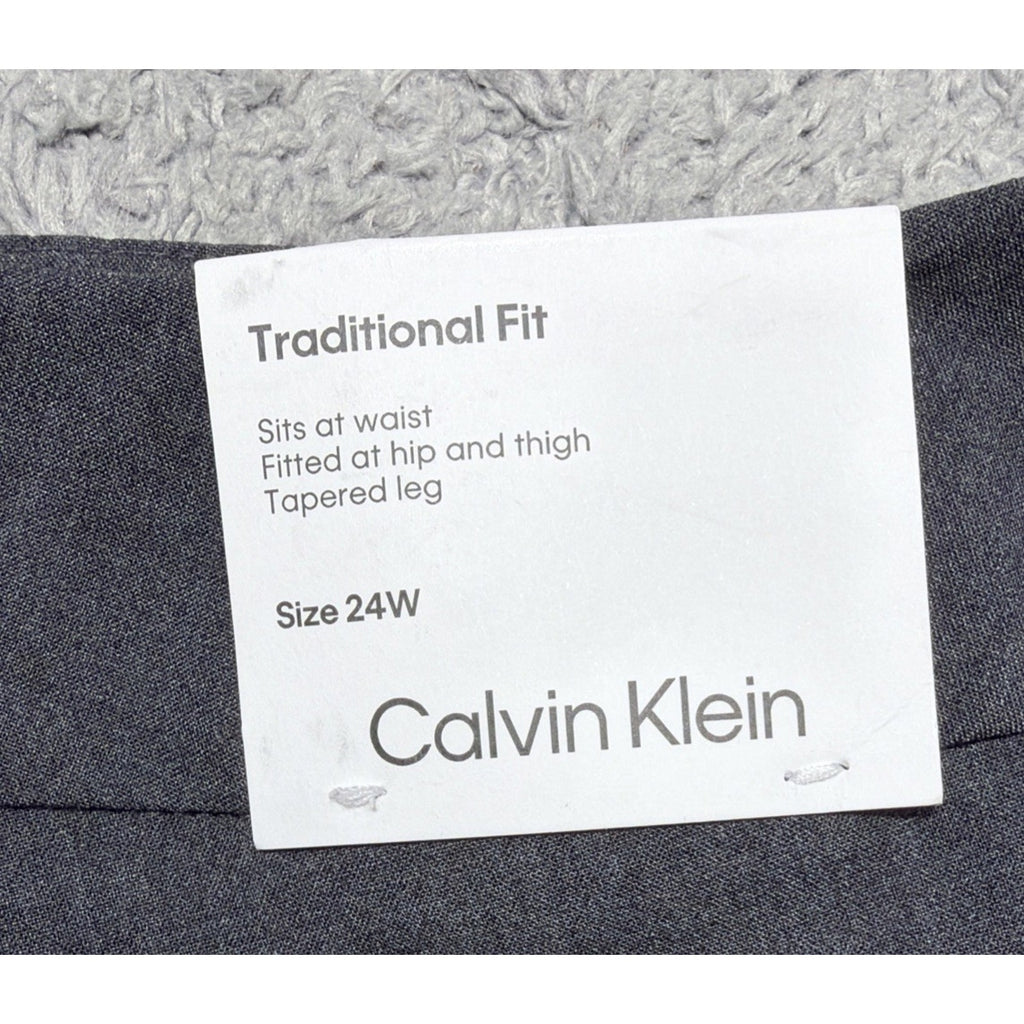 Calvin Klein Womens Size 24W Gray Traditional Fit Dress Pants 31" Inseam NWT $99