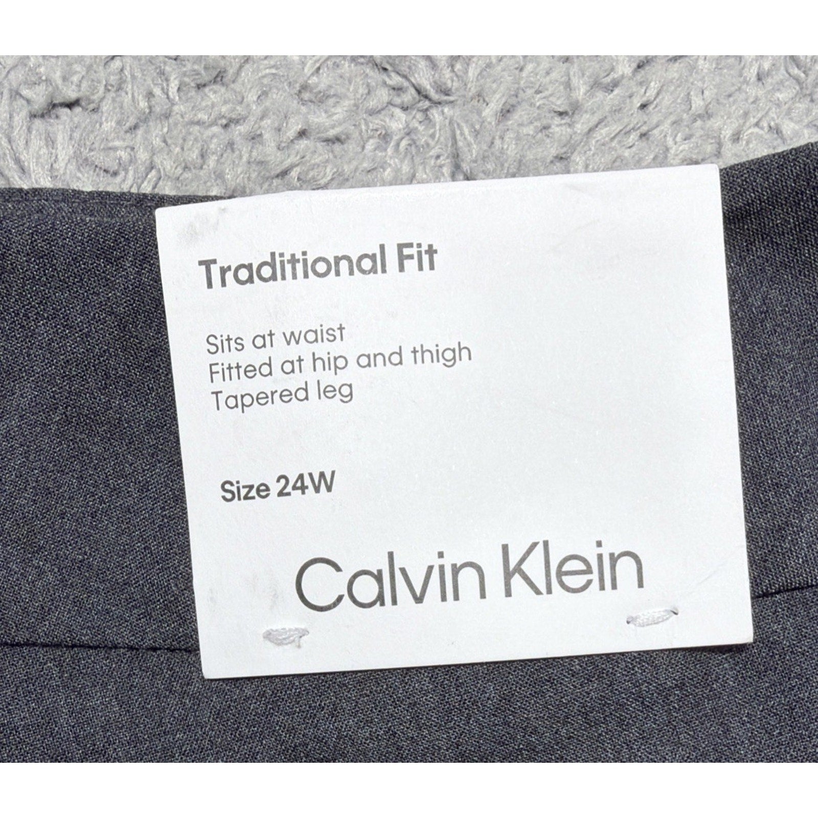 Calvin Klein Womens Size 24W Gray Traditional Fit Dress Pants 31" Inseam NWT $99