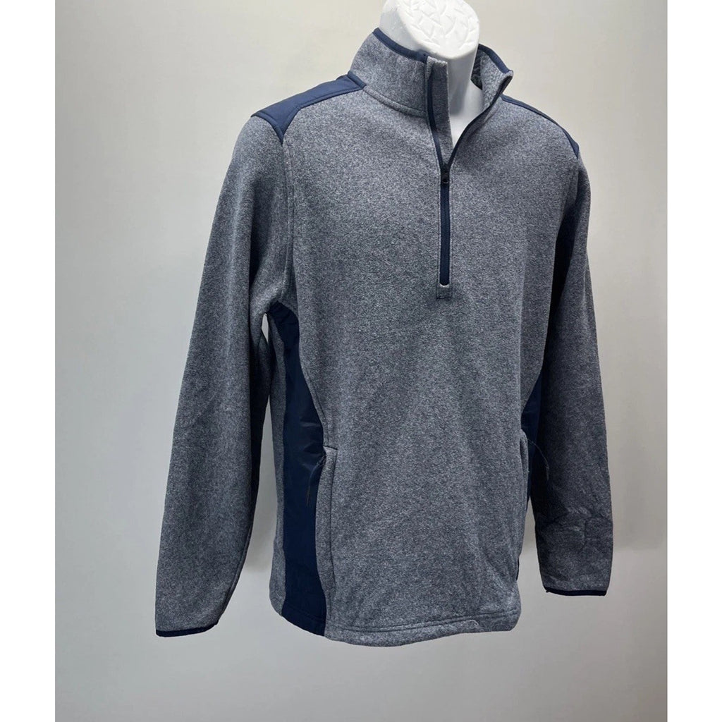 Under Armour Sweater Mens S Gray Fleece Long Sleeve 1/4 Zip Mock Neck Cold Gear