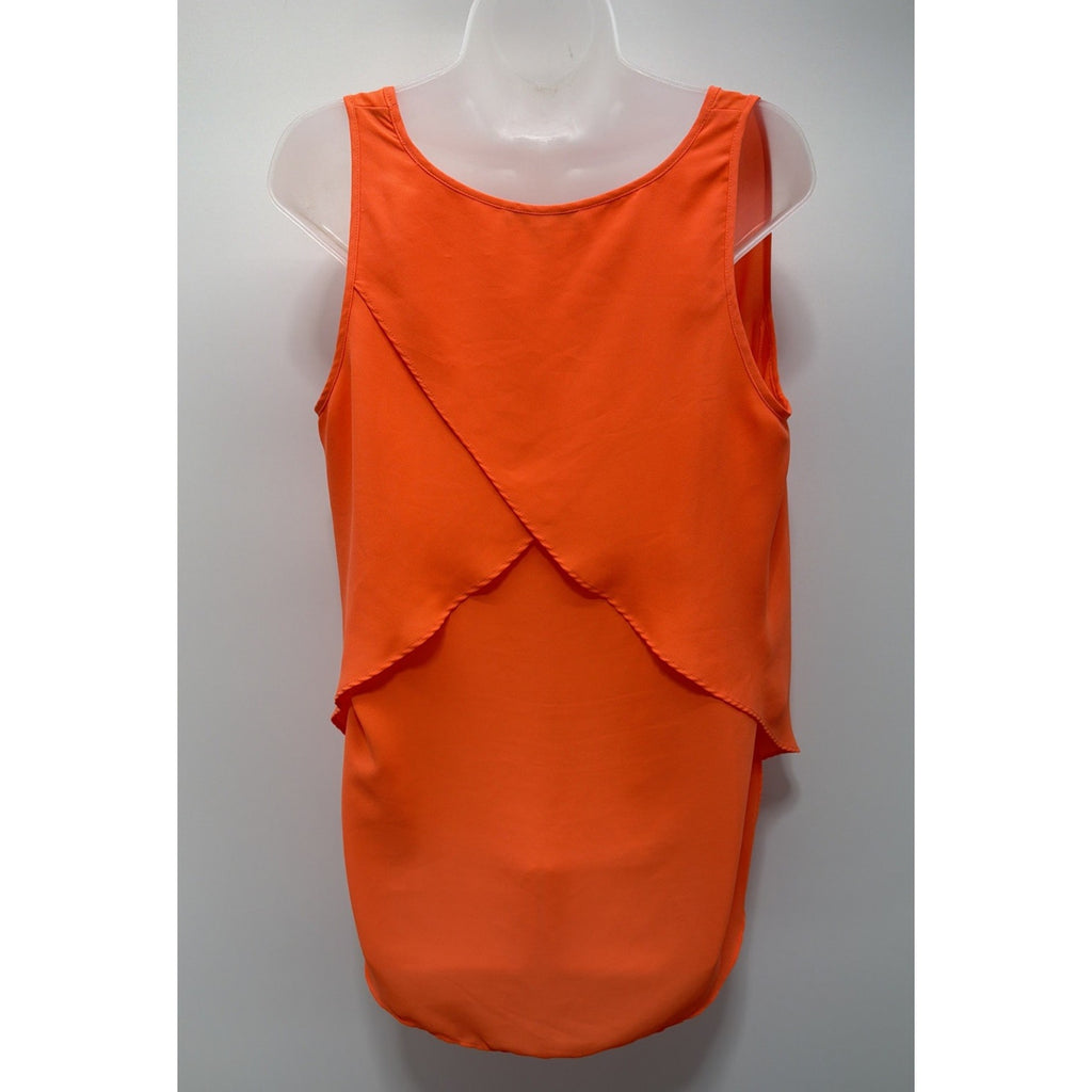 Banana Republic Orange Sleeveless Curve Hem Blouse Size Large