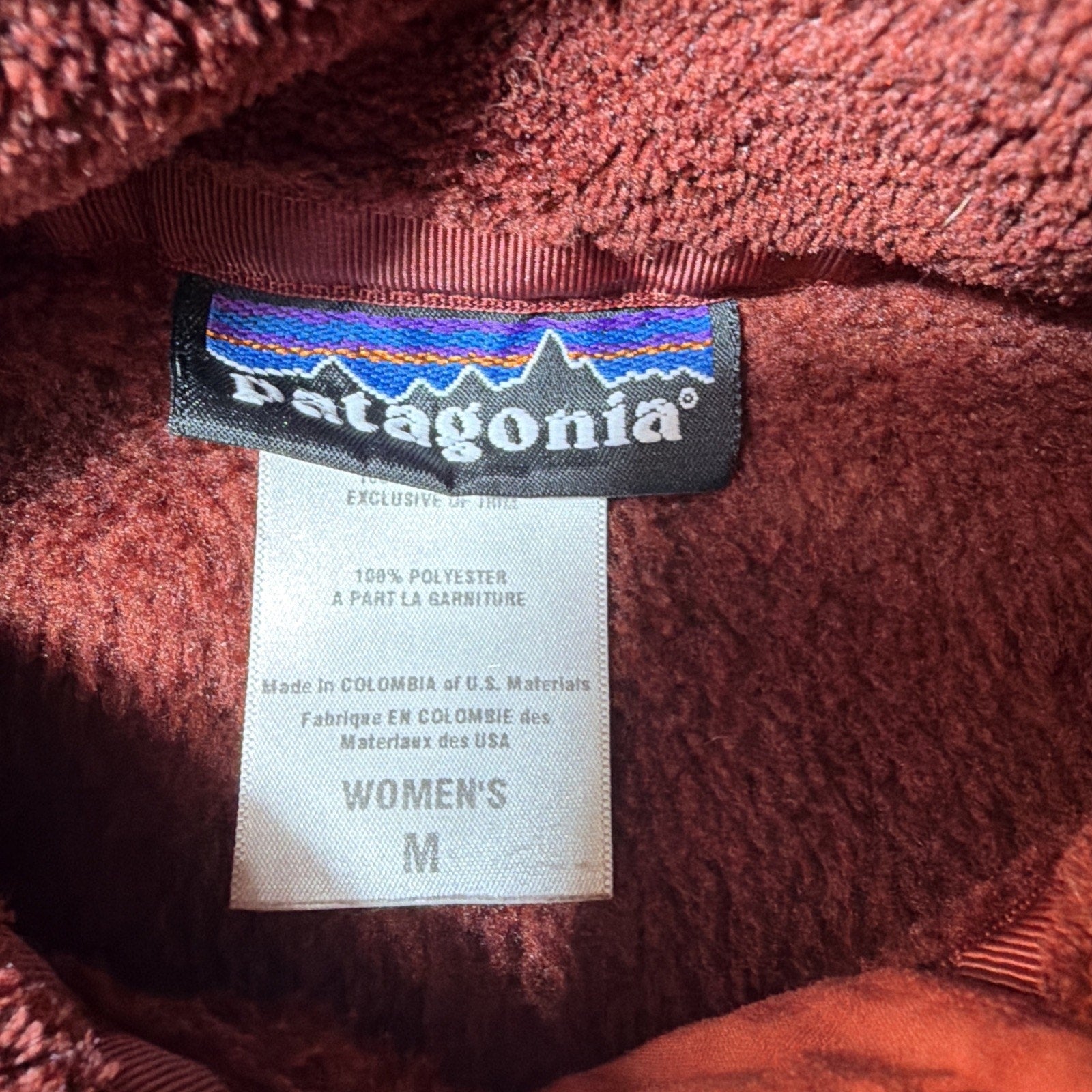 Patagonia Jacket Womens M Red Polartec Re Tool Snap Fleece Pullover Sweater M