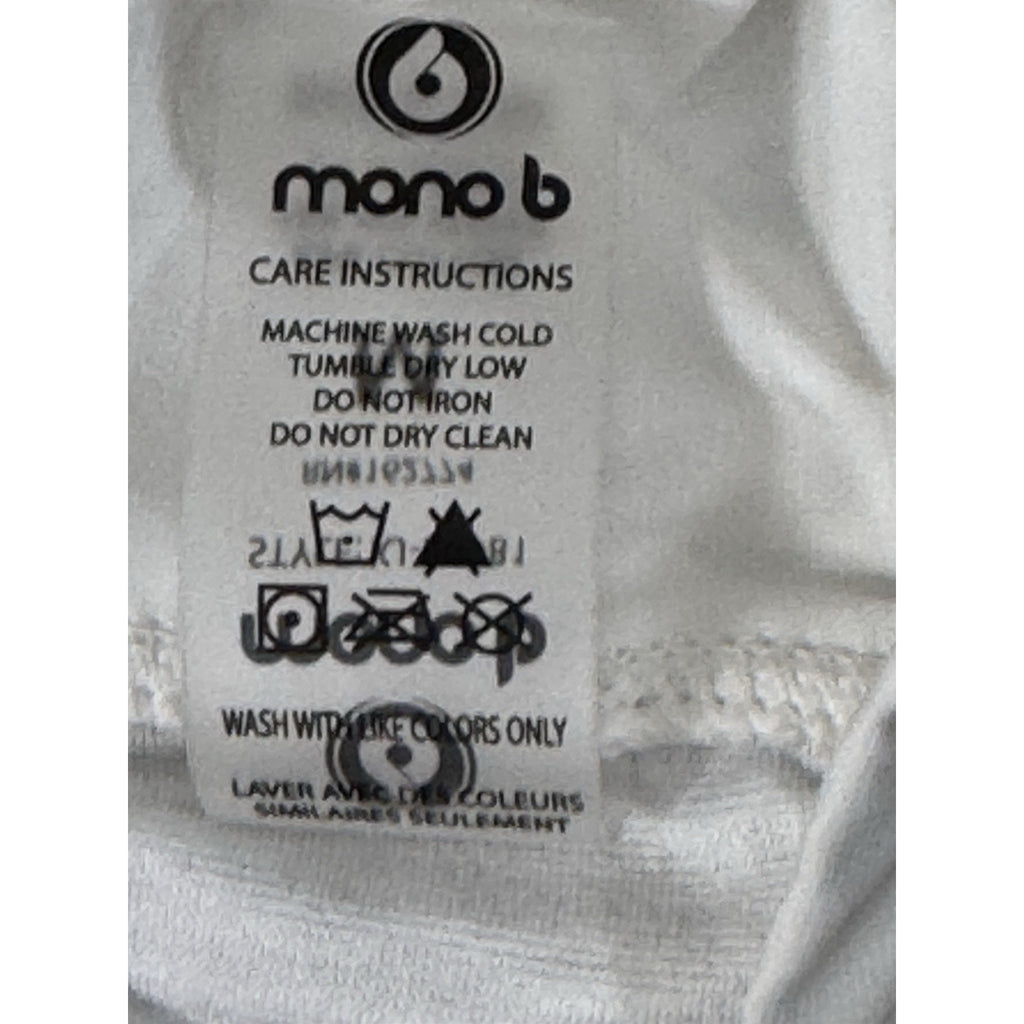 Mono B Women's Size Medium Textured White Lightweight Long Sleeve Hoodie Zipper