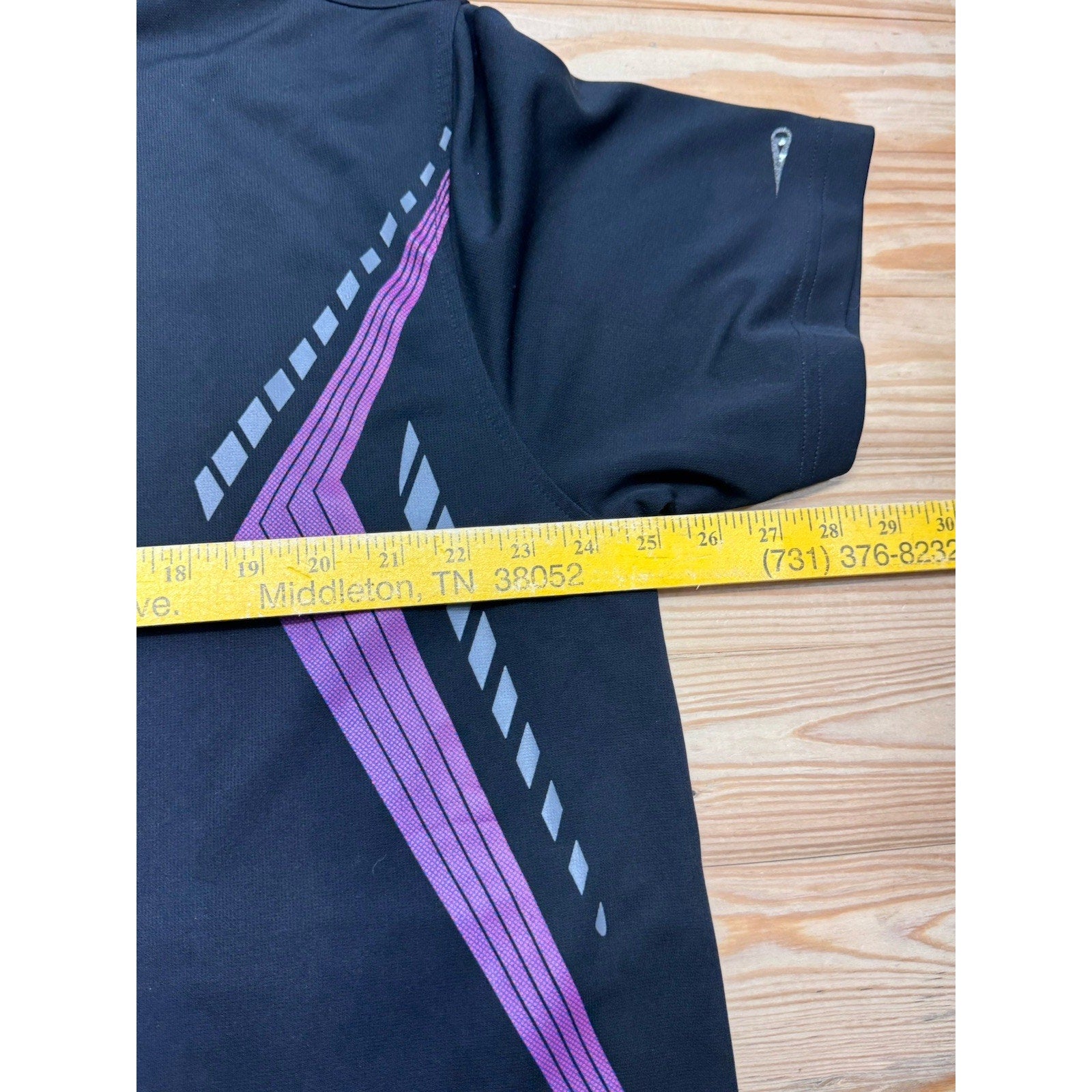 Grand Slam X Polo Shirt Men's Large Black with Gray Pink Geometric Pattern Golf