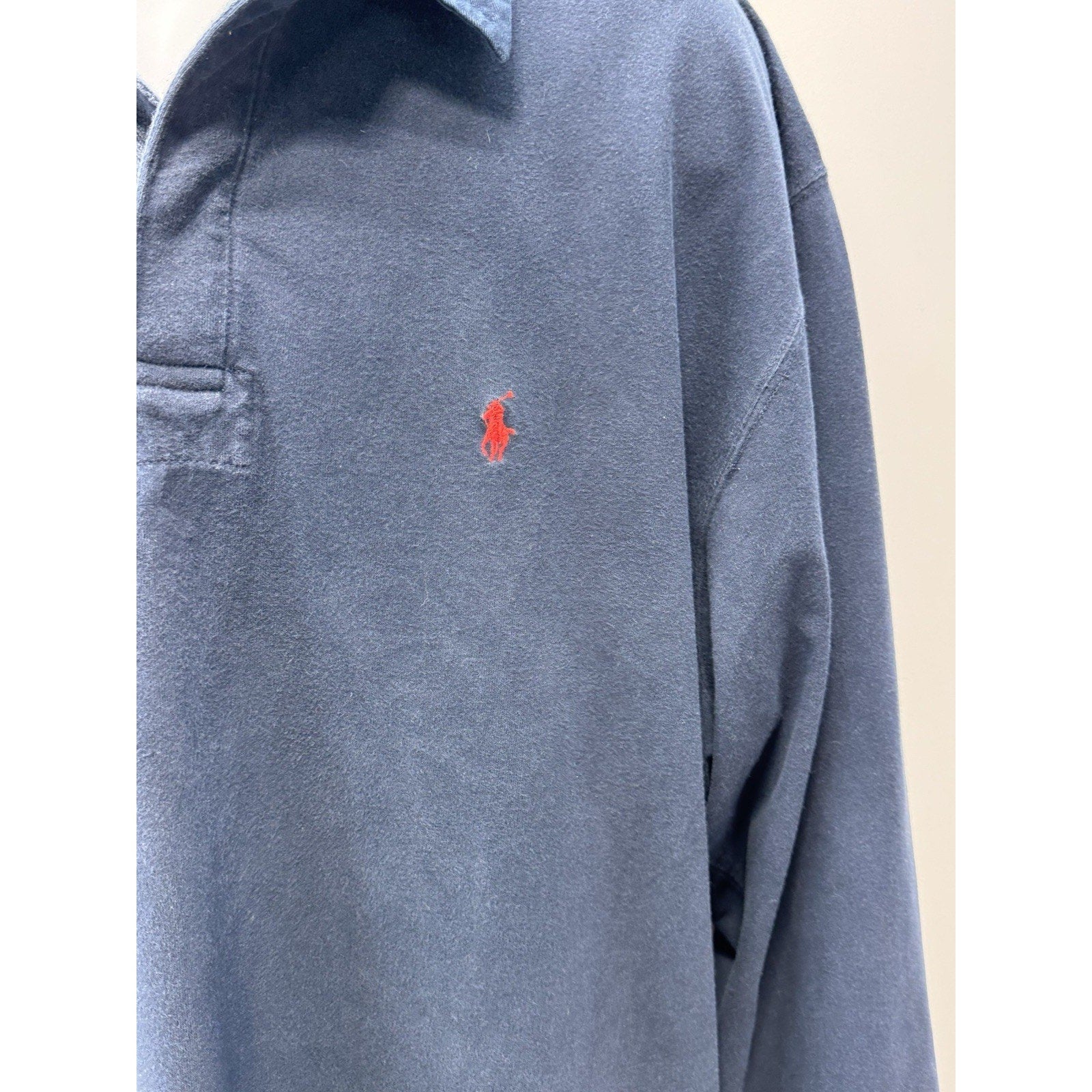 Polo Ralph Lauren Blue Long Sleeve Polo Pony Soft Heavy Cotton Men’s Size XL