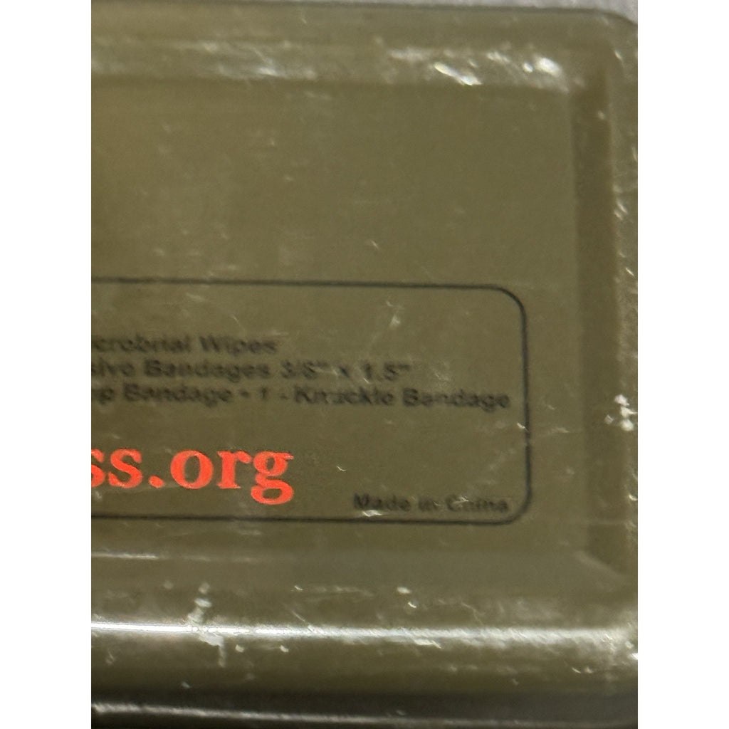 American Red Cross Field Service First Aid Metal Tin Olive Green 5” w/ Contents