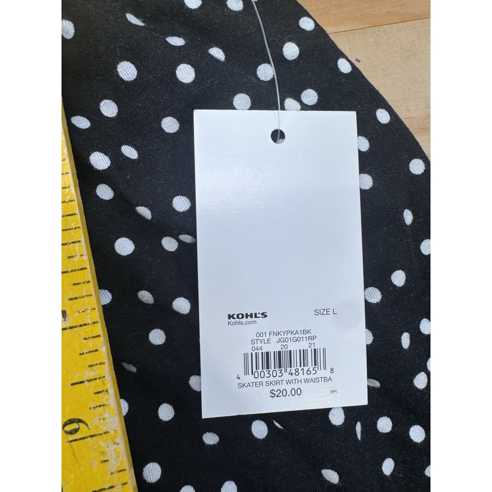 SO A-Line Skirt Black Polka Dot Short 18” Rayon Women’s Size Large NWT