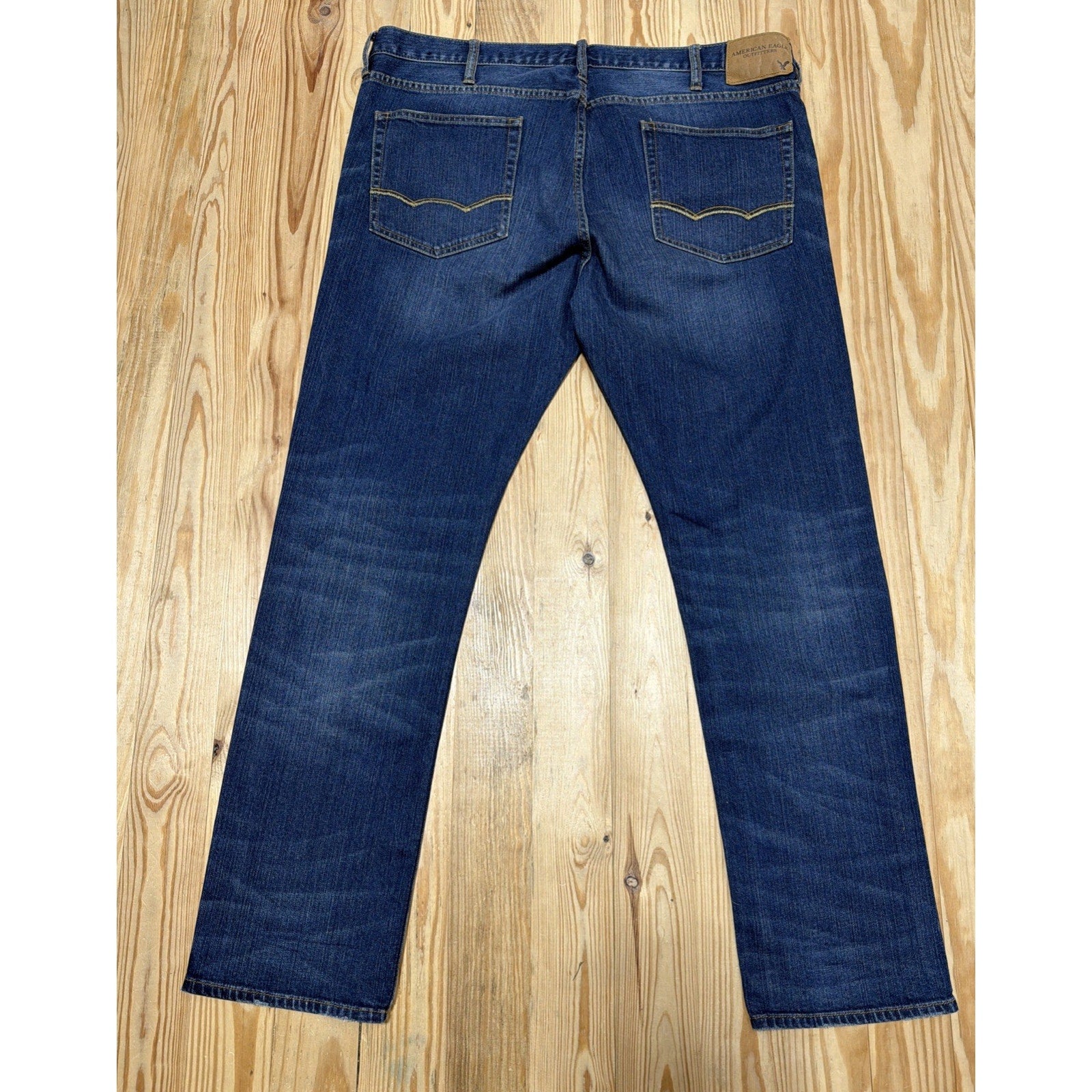 American Eagle Mens Original Skinny Dark Wash Denim Blue Jeans 38x32 Excellent