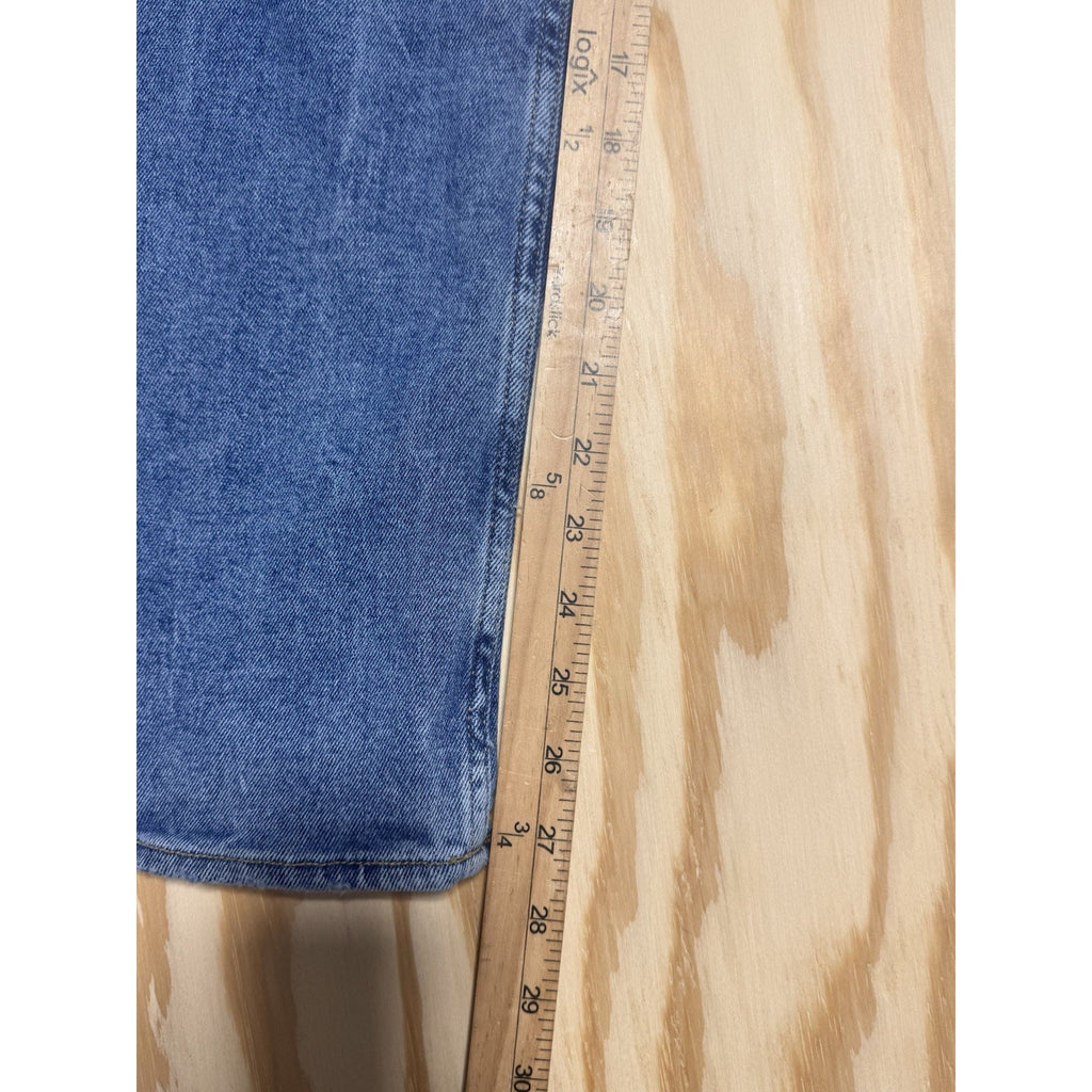 NOEND Denim Wide Leg Crop Jeans Women’s 30 Blue High Rise Distressed Stretch USA