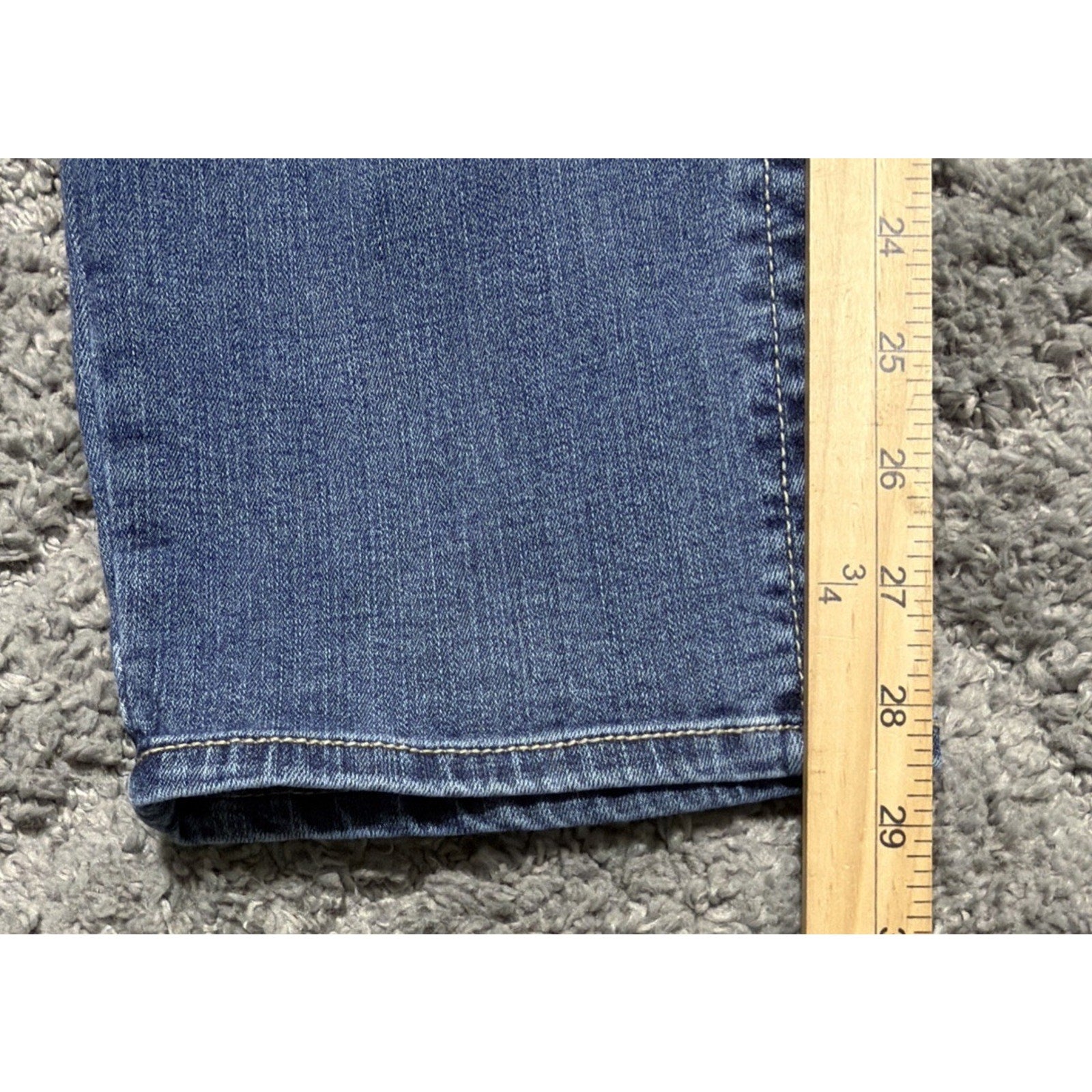 Cato Denim 1946 Curvy Mid Waist Jeans With Red Plaid Distressed Plus Sz 20W