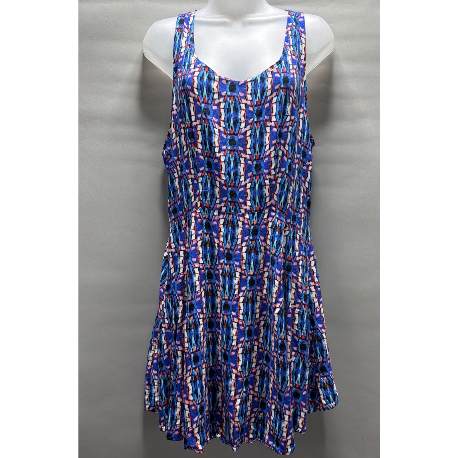 Bebop racerback colorful sleeveless Mini dress Beachy Vaca Casual size XL