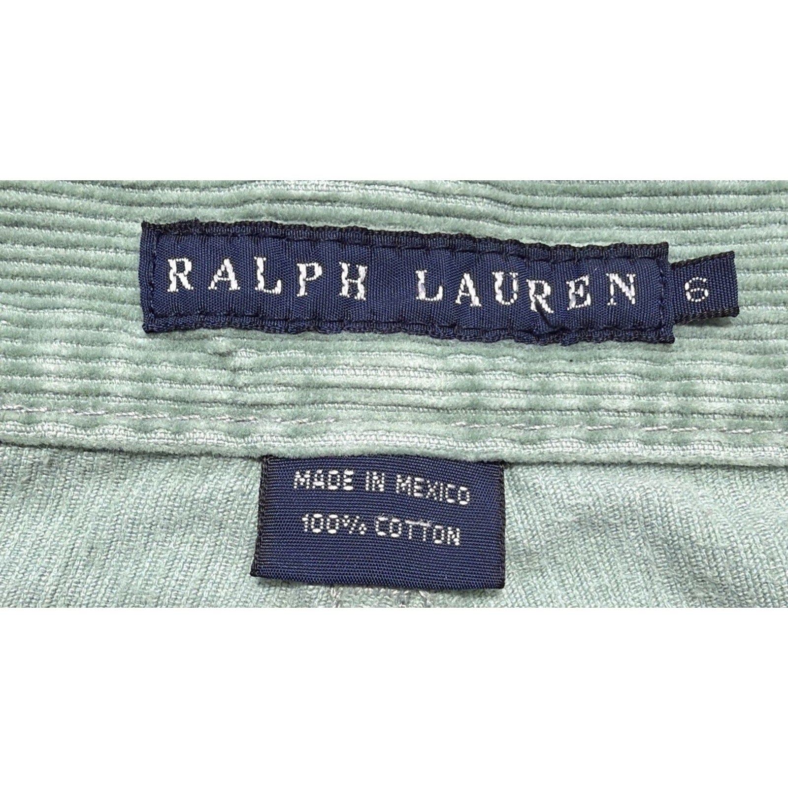 Vintage Polo Jeans Co Ralph Lauren Corduroy Flare Pants Green Size 6 32x34