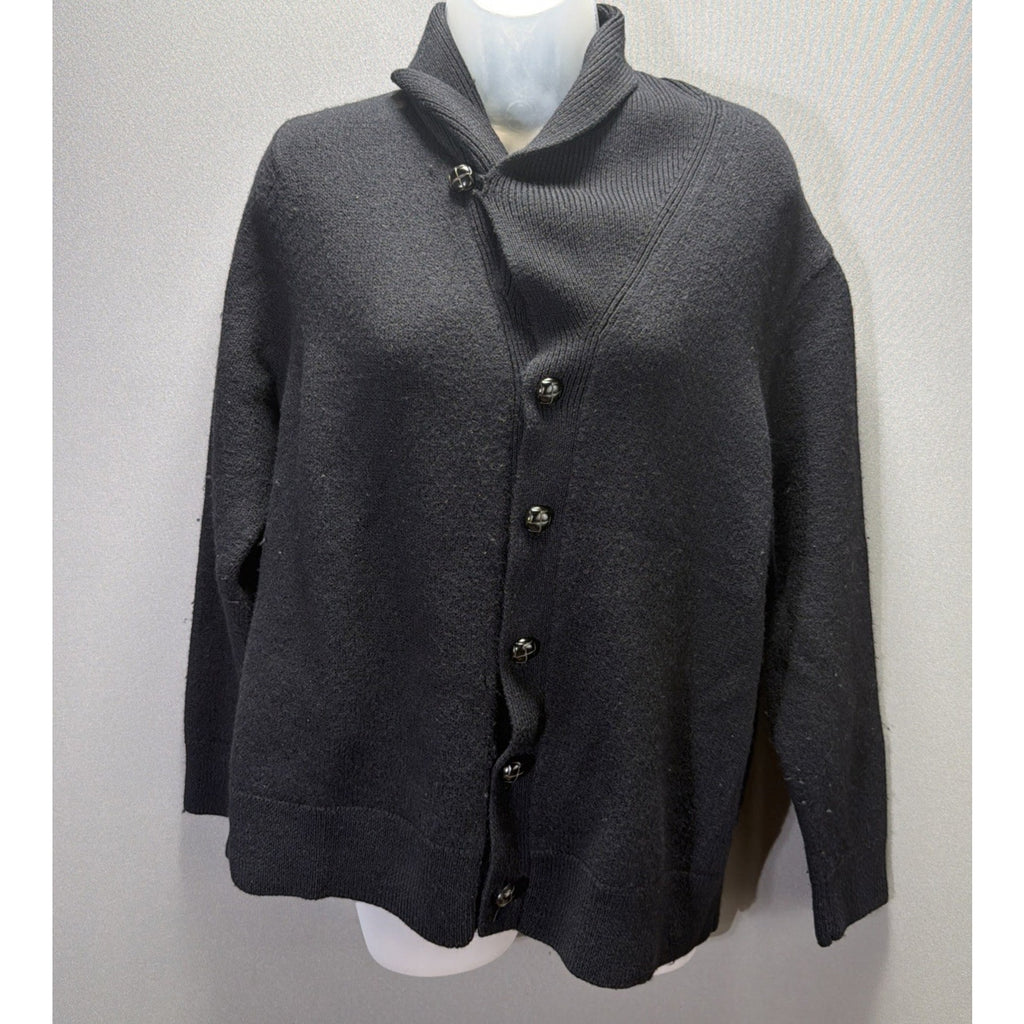 Austin Reed London 100% Merino wool Cardigan Sweater Womens Large Black