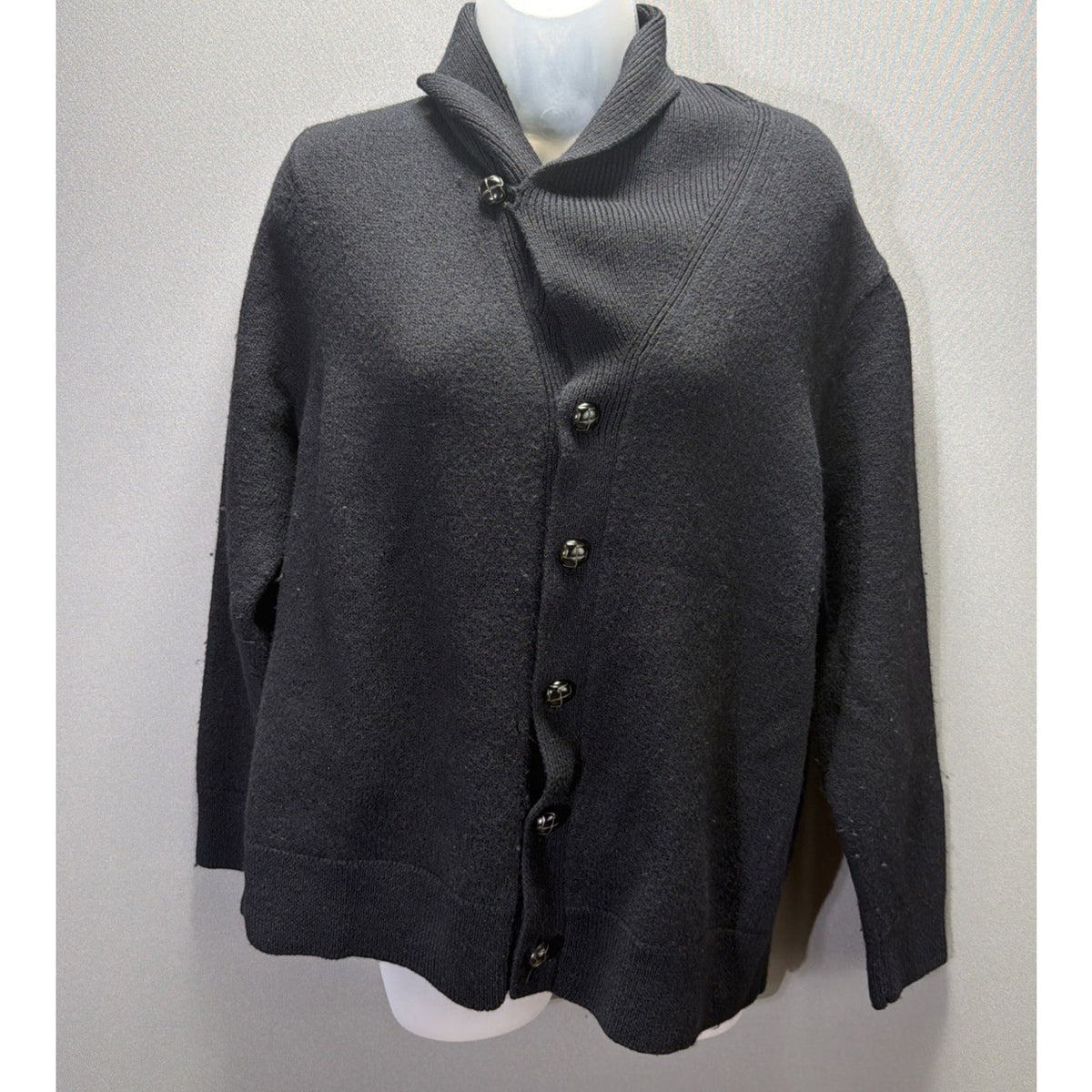Austin Reed London 100% Merino wool Cardigan Sweater Womens Large Black