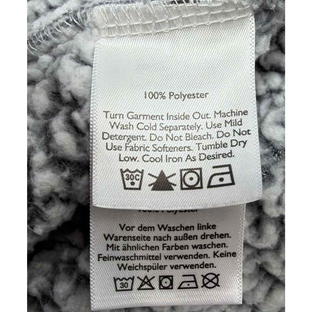 Eddie Bauer Womens XL Gray Fleece Cowl Neck High Pile Popcorn Sherpa Pockets