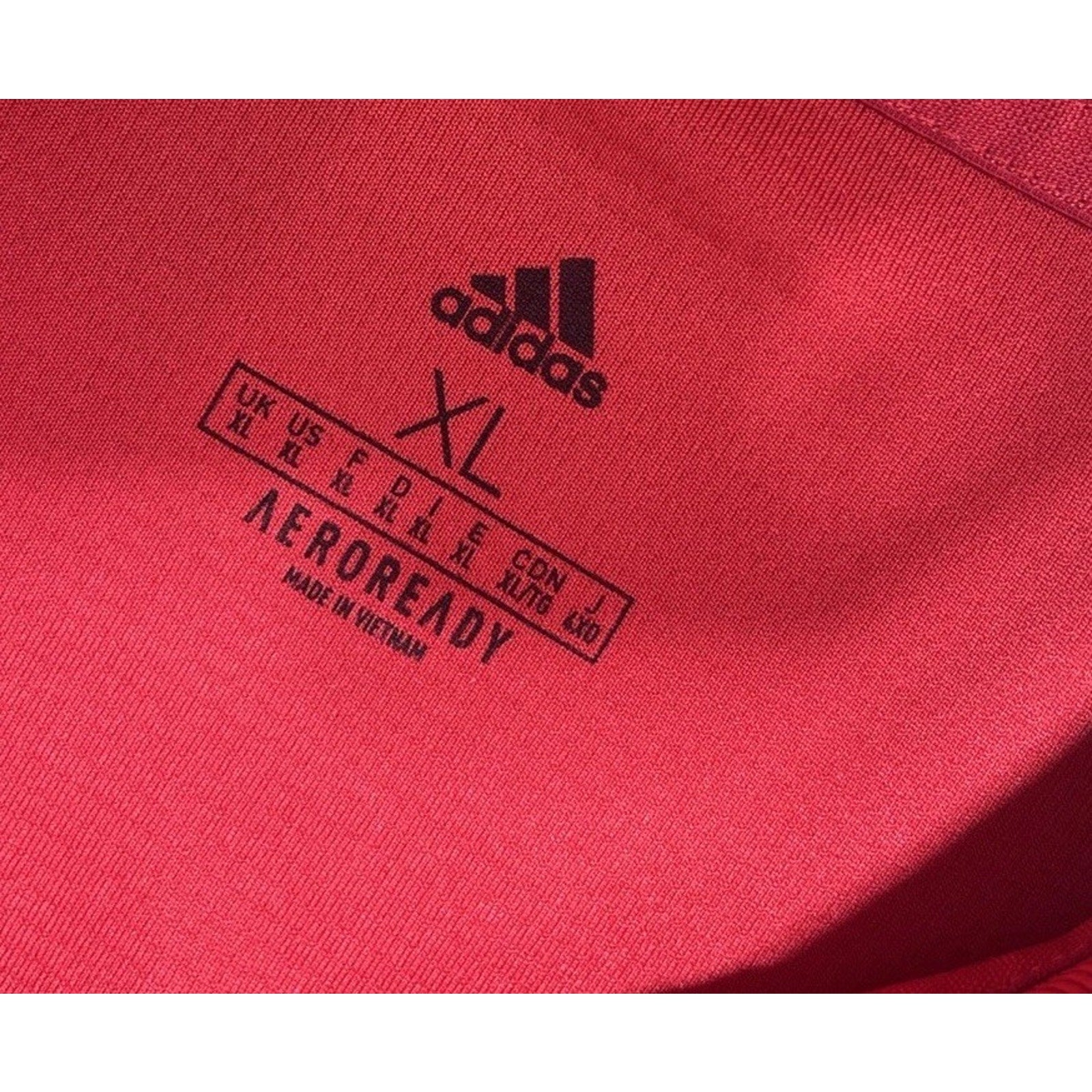 Adidas Aeroready Red Grey Lettering Short Sleeve Polo Size XL Golf