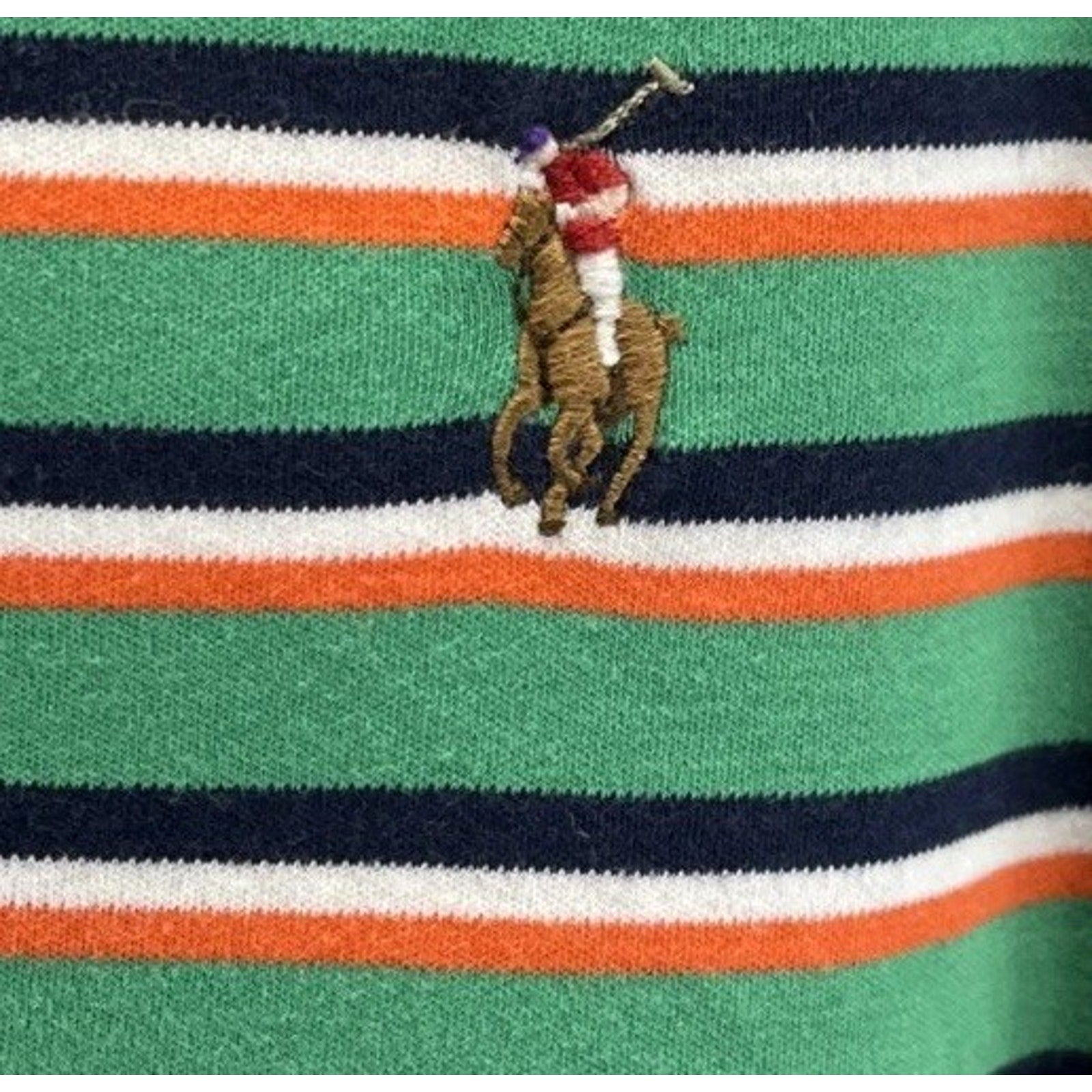 Polo Ralph Lauren Mens XL Green White Striped Pima Soft Touch Shirt Short Sleeve