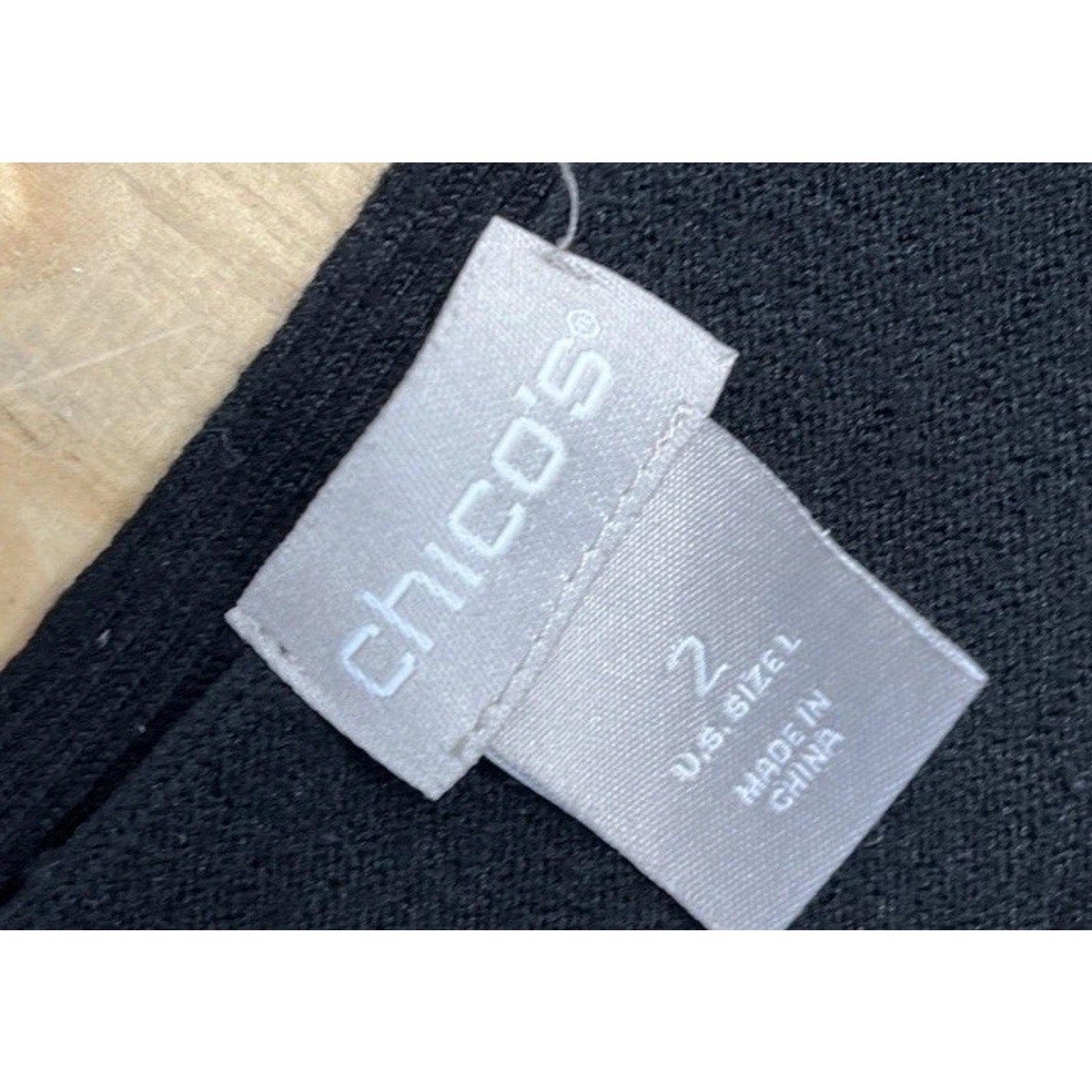 CHICO'S Sleeveless Tunic Tank Top T-Shirt Tee Black Knit Size 2