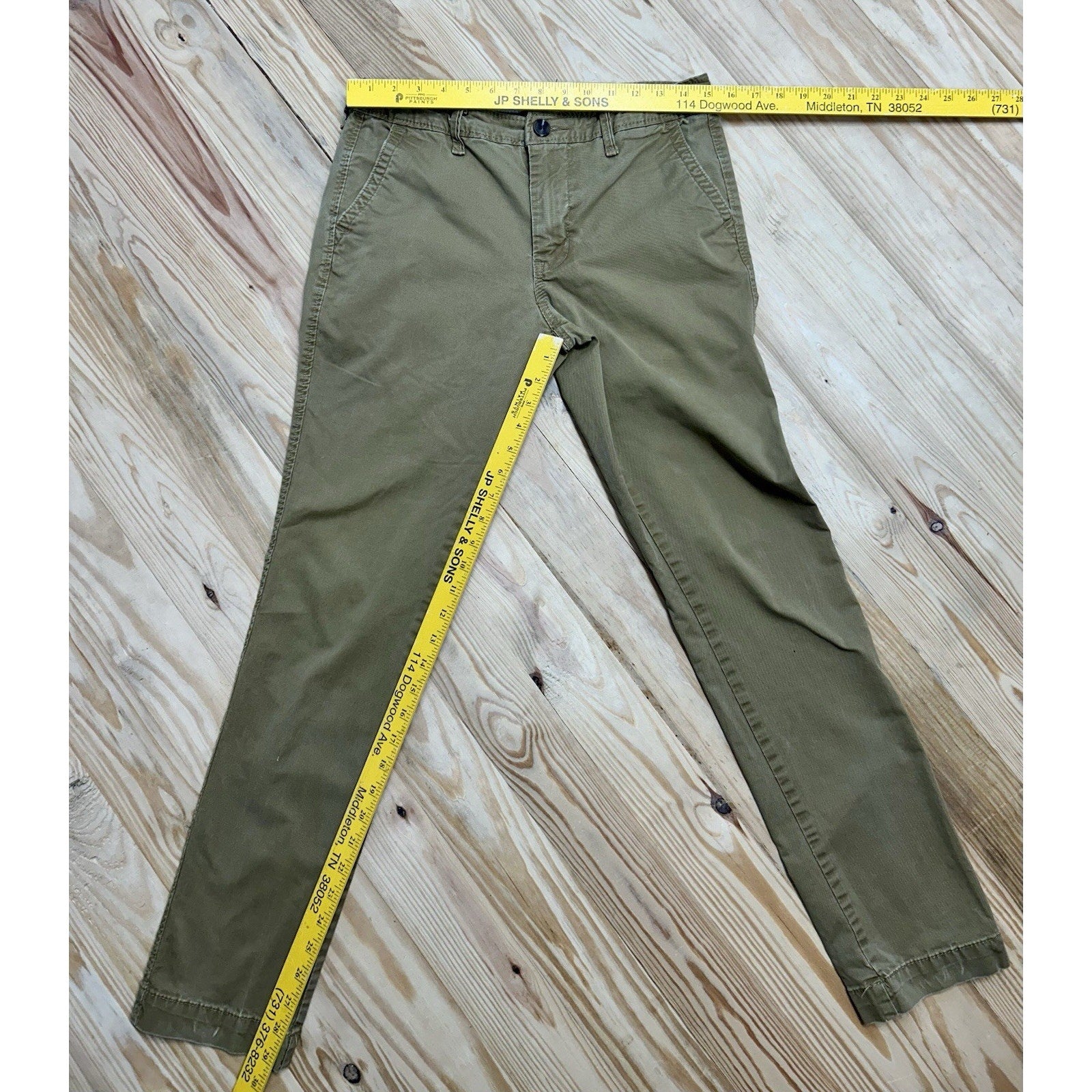 Aeropostale Pants Men's 29/32 Tan Slim Straight Cotton Blend Casual Pockets.