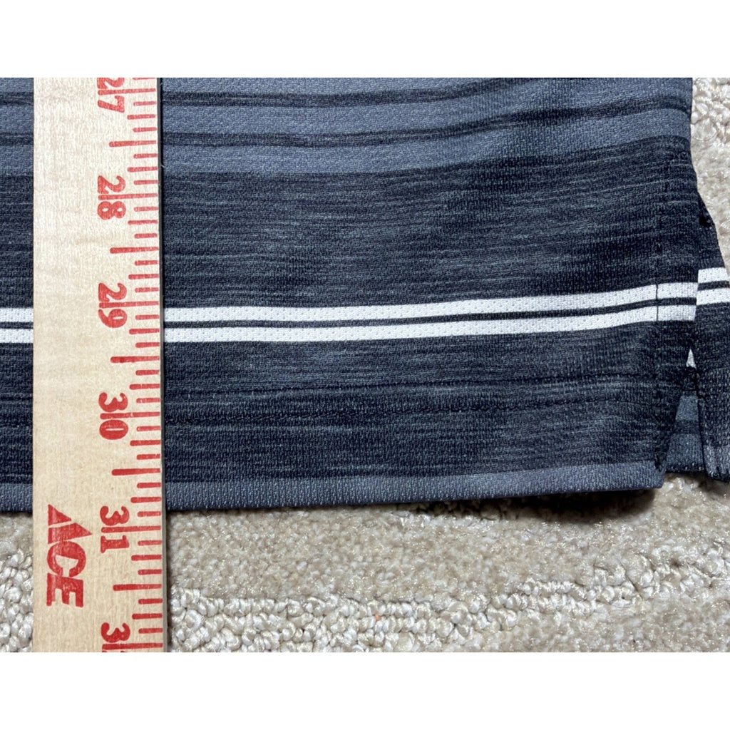 Ben Hogan Performance Golf Shirt Mens Sz XL Black Gray Striped Short Sleeves