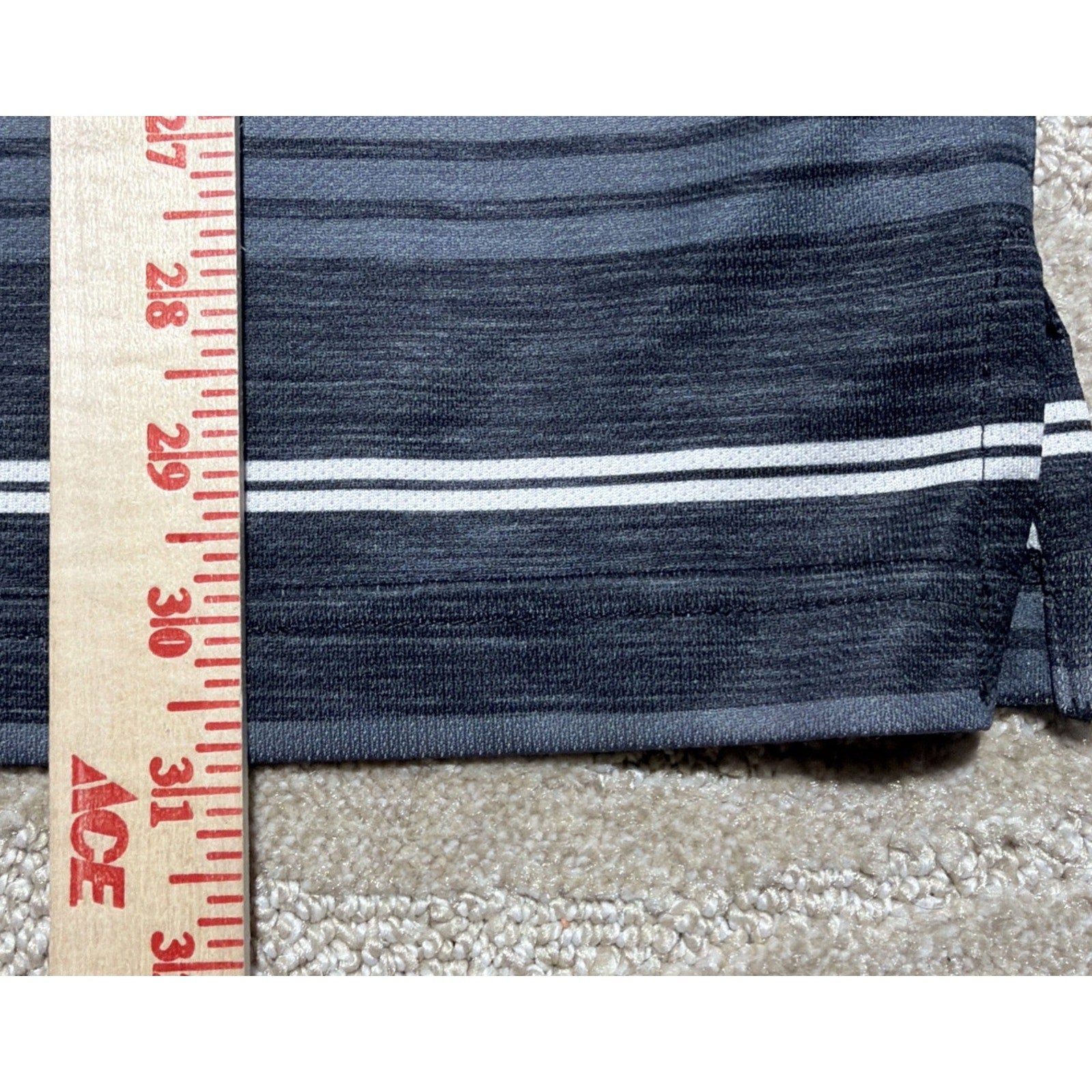 Ben Hogan Performance Golf Shirt Mens Sz XL Black Gray Striped Short Sleeves