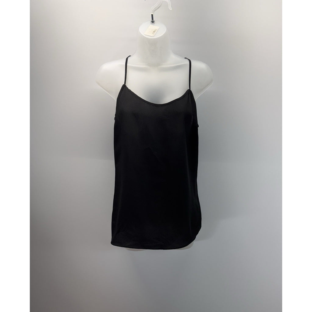 J Crew Cami Racerback Black Sheer Layer Tank Spaghetti Strap Women’s Size 4