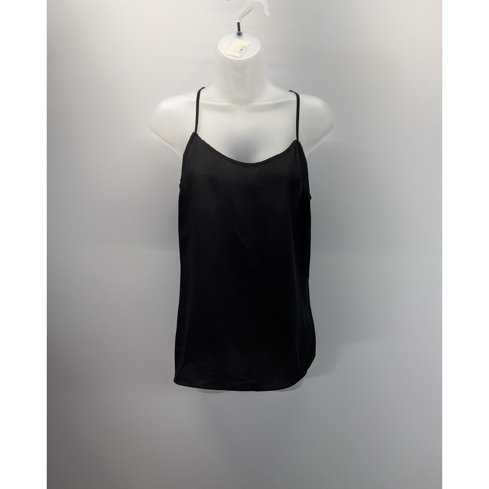 J Crew Cami Racerback Black Sheer Layer Tank Spaghetti Strap Women’s Size 4