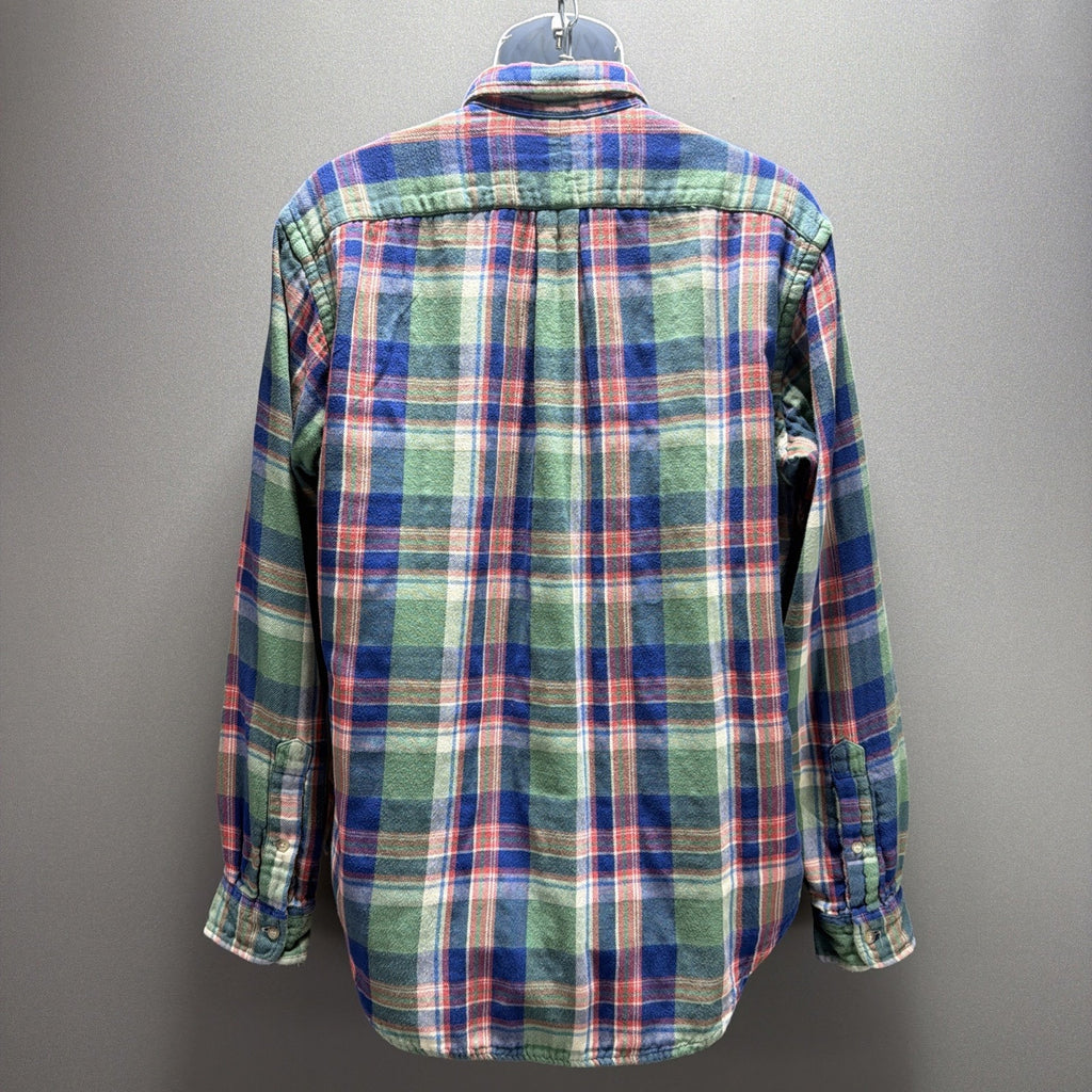 Ralph Lauren Mountain Equip 2 Layer Button Up Flannel Shirt Polo Men size M Vtg