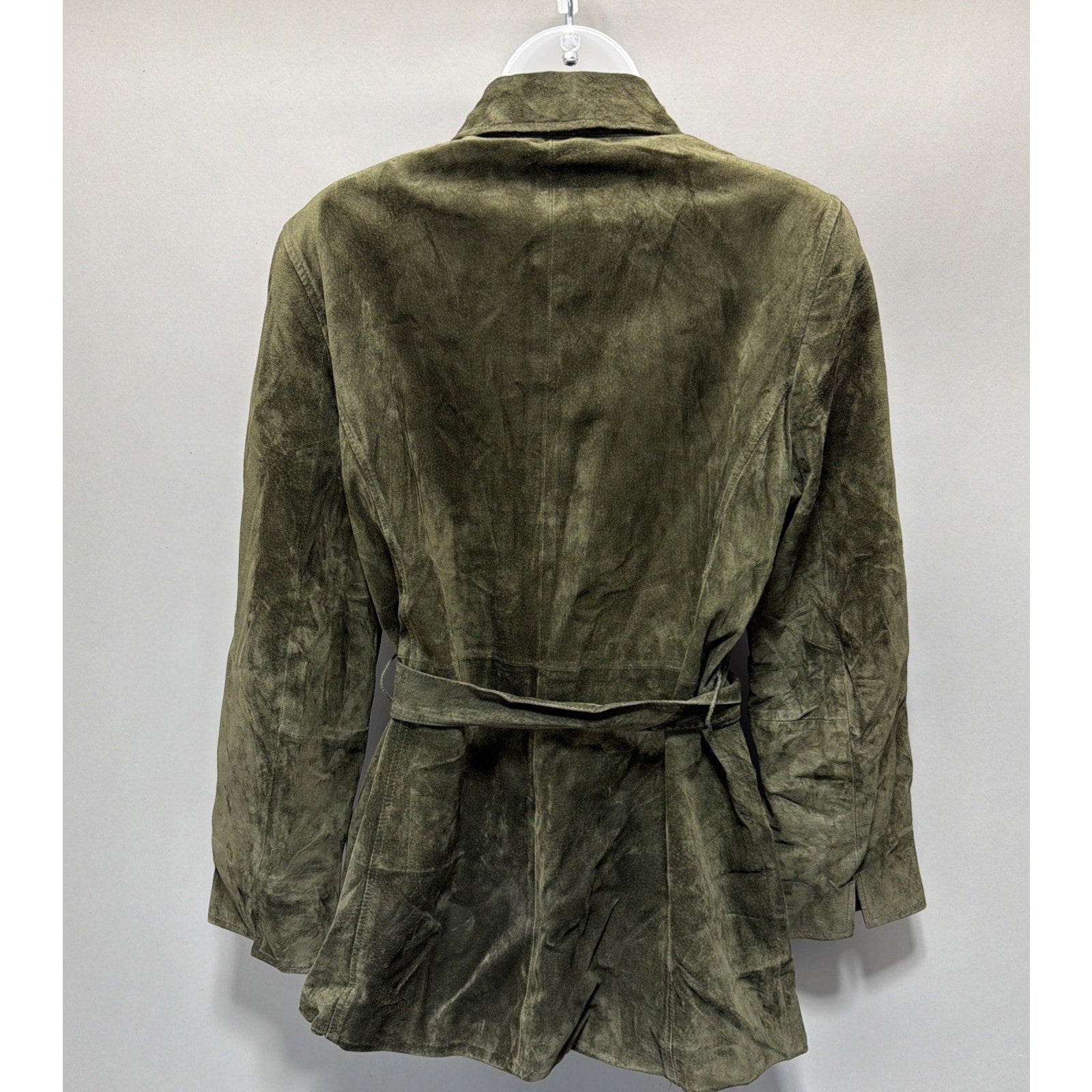 Valerie Stevens Separates Suede Leather Jacket Belted Button Up Womens M