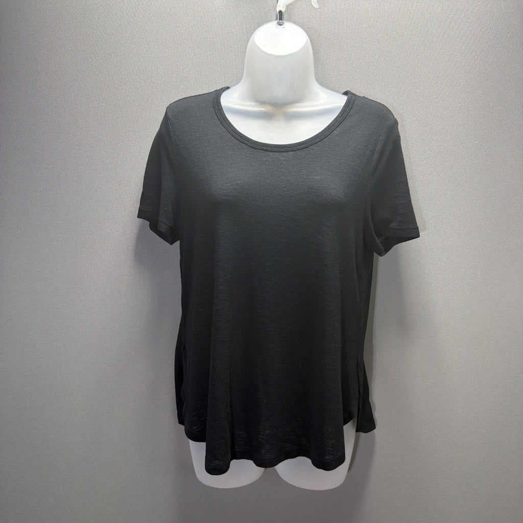 Athleta Small Women Medium Breezy Tee Round Neck Short Sleeve Modal Blend Black