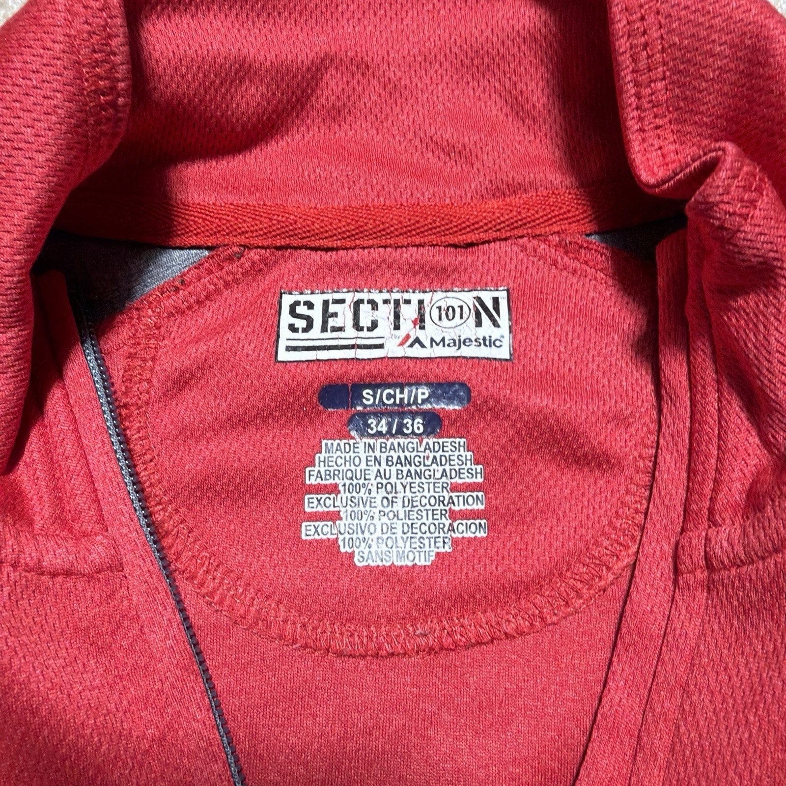 Ole Miss Rebels NCAA Section 101 Majestic Pullover 1/4 Zip Sweatshirt Size S