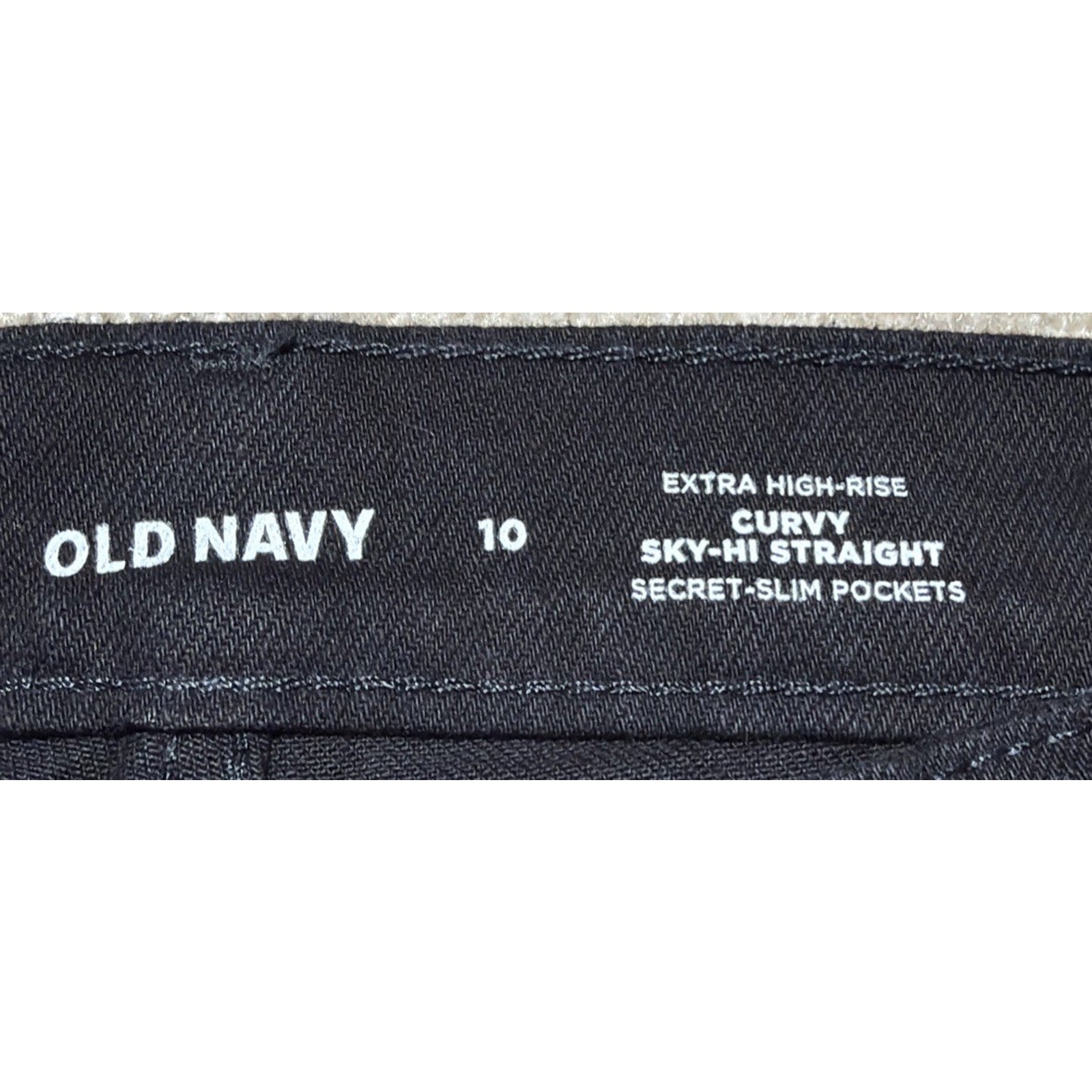Old Navy Curvy Sky-Hi Straight Black Jeans Womens 10 Button-Fly New