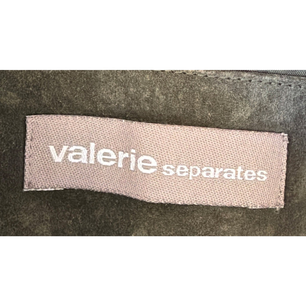 Valerie Stevens Separates Suede Leather Jacket Belted Button Up Womens M