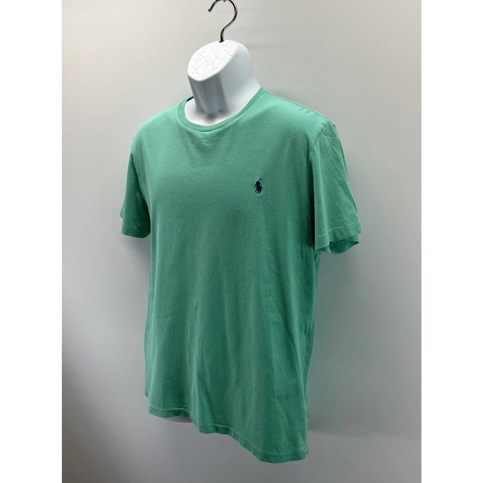 Polo Ralph Lauren Green Classic Crewneck Tee T-Shirt Blue Pony M