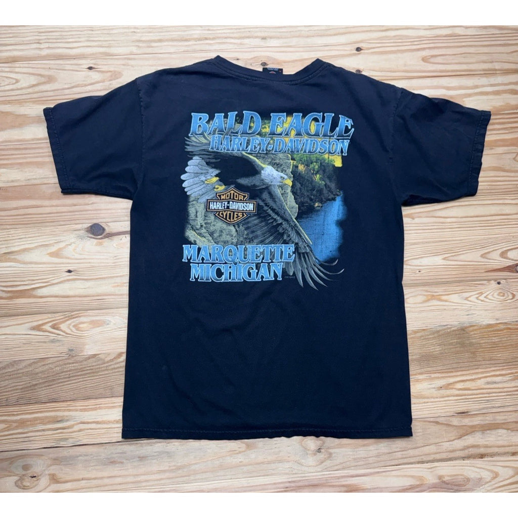 Bald Eagle Harley-Davidson Marquette, MI Black T-Shirt Men’s Size Medium