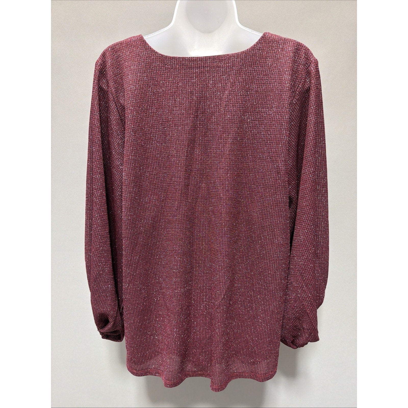 MAURICES PLUS SIZE 0 Shimmer Sparkle Balloon Sleeve Lined Top New With Tag