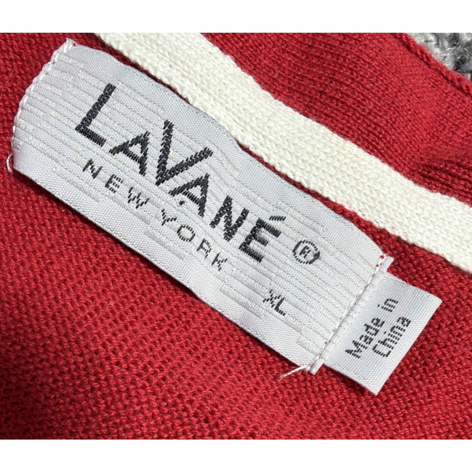 VTG Lavane New York Sweater Vest Mens XL Red V Neck Casual Preppy Ribbed
