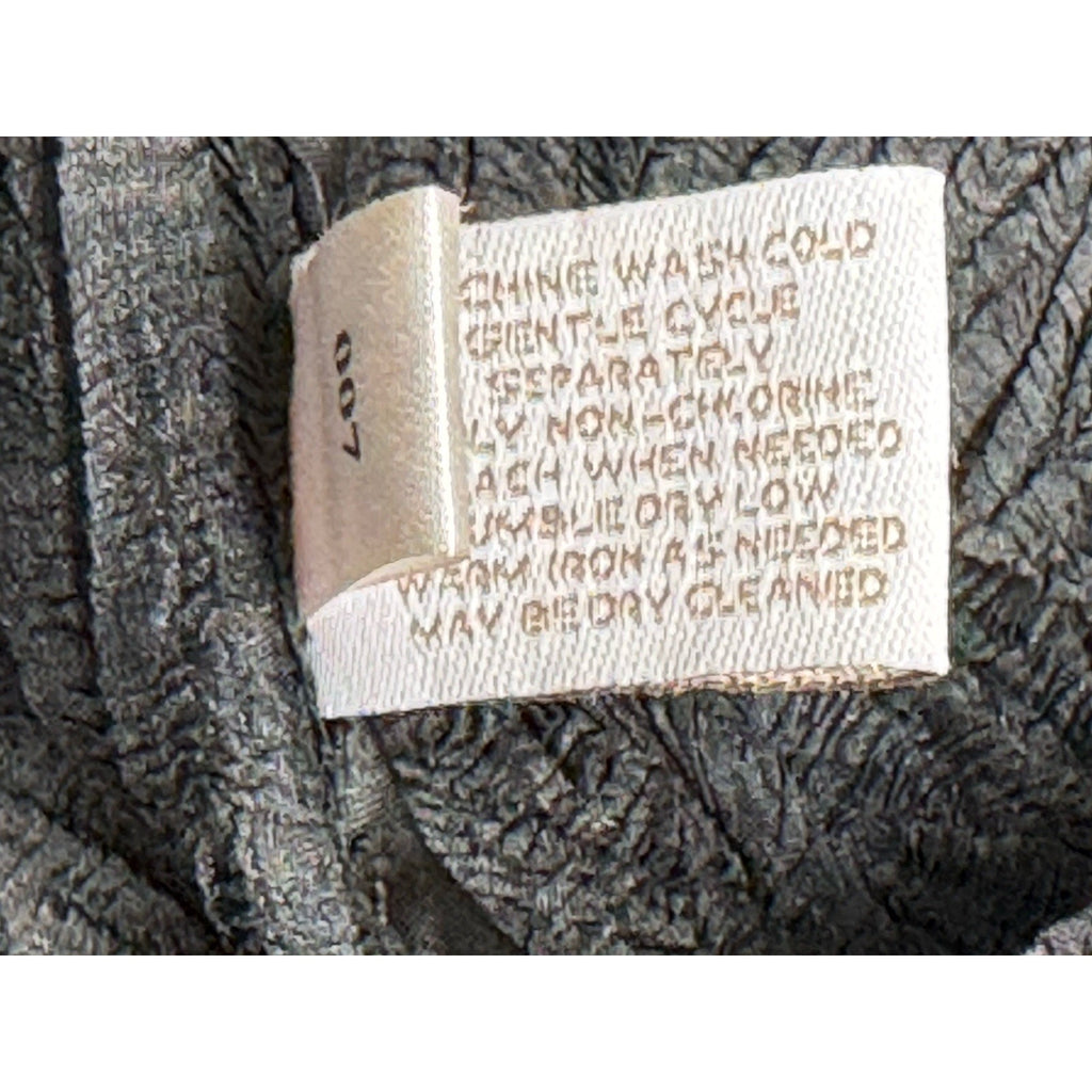 Chicos Open Collar Cardigan Crepe Textured Shiny Charcoal Women Size 2 US L