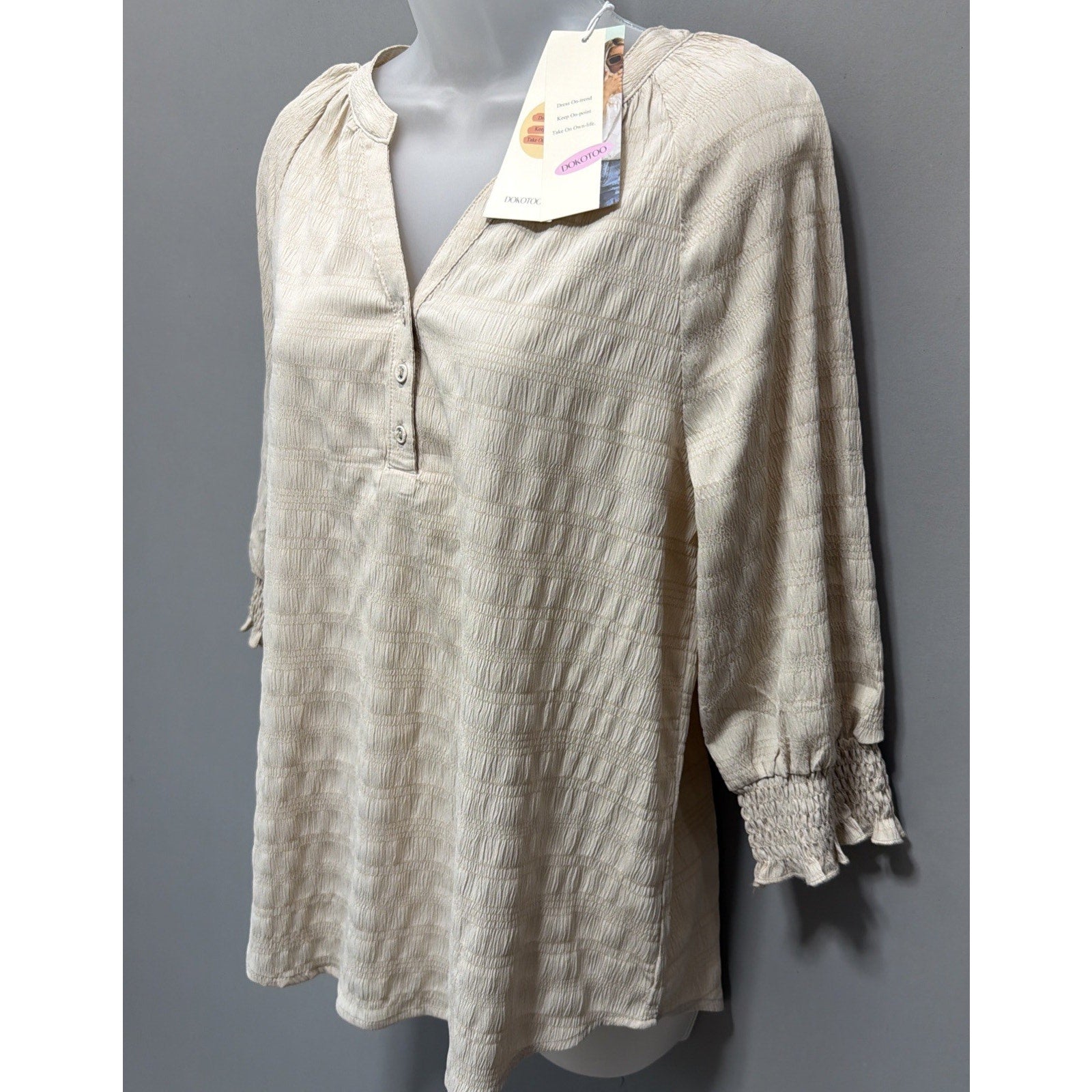Dokotoo Womens Double Gauze Top S Lagenlook Coastal Capsule Beachy Boho