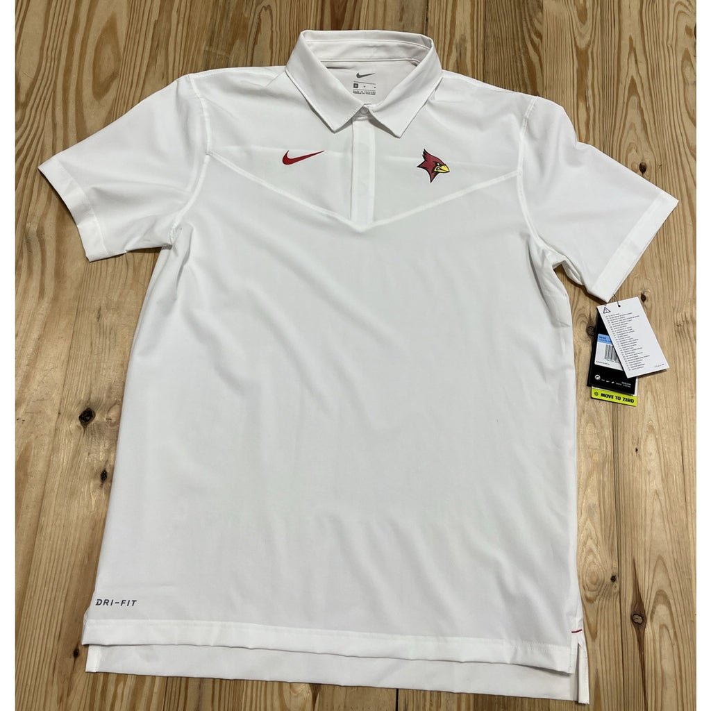 NWT Louisville Cardinals Nike Dri Fit Men's Polo Shirt White Size Medium
