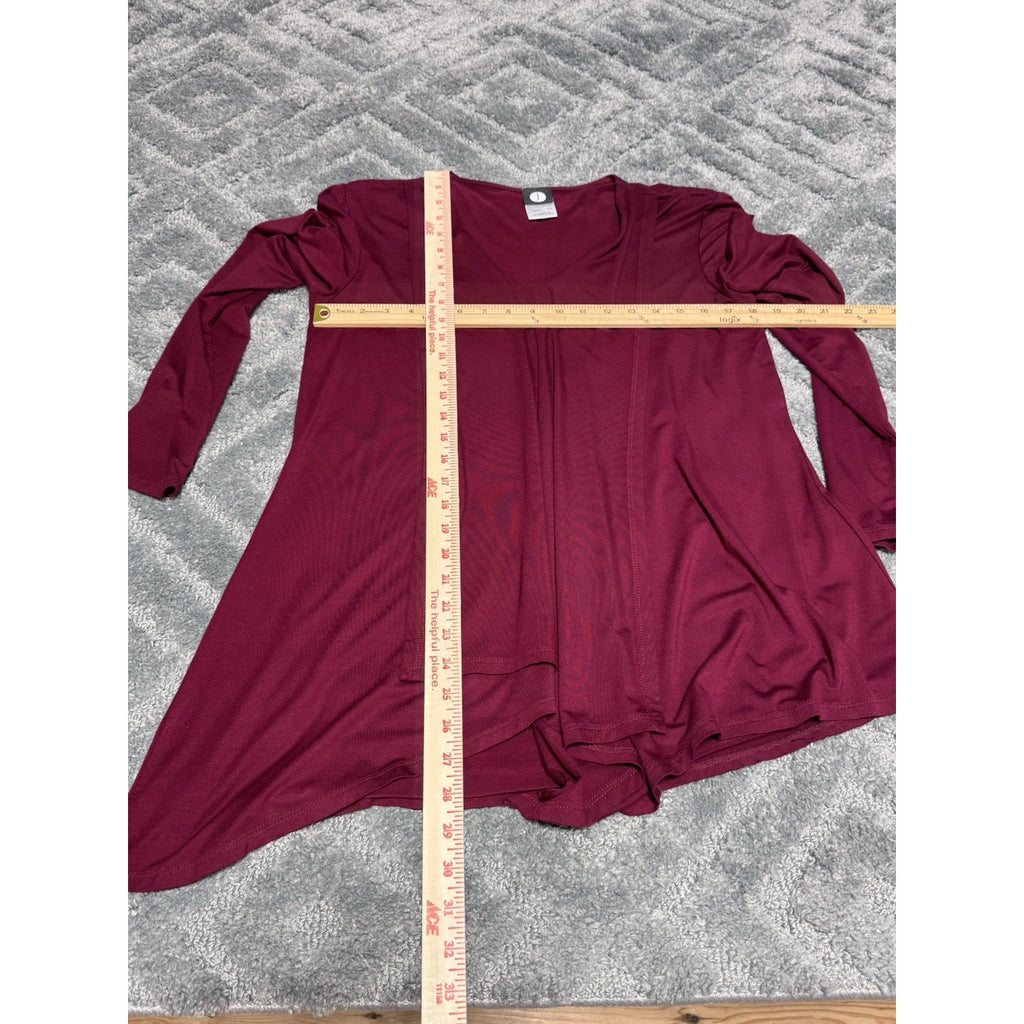 J By ASM Pink Long Sleeve V-Neck Asymmetrical Hem Blouse Women’s Size Large