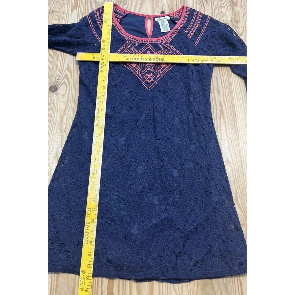 Flying Tomato Anthropologie Women's S Long Sleeve Lace Lined Crochet Short Dress