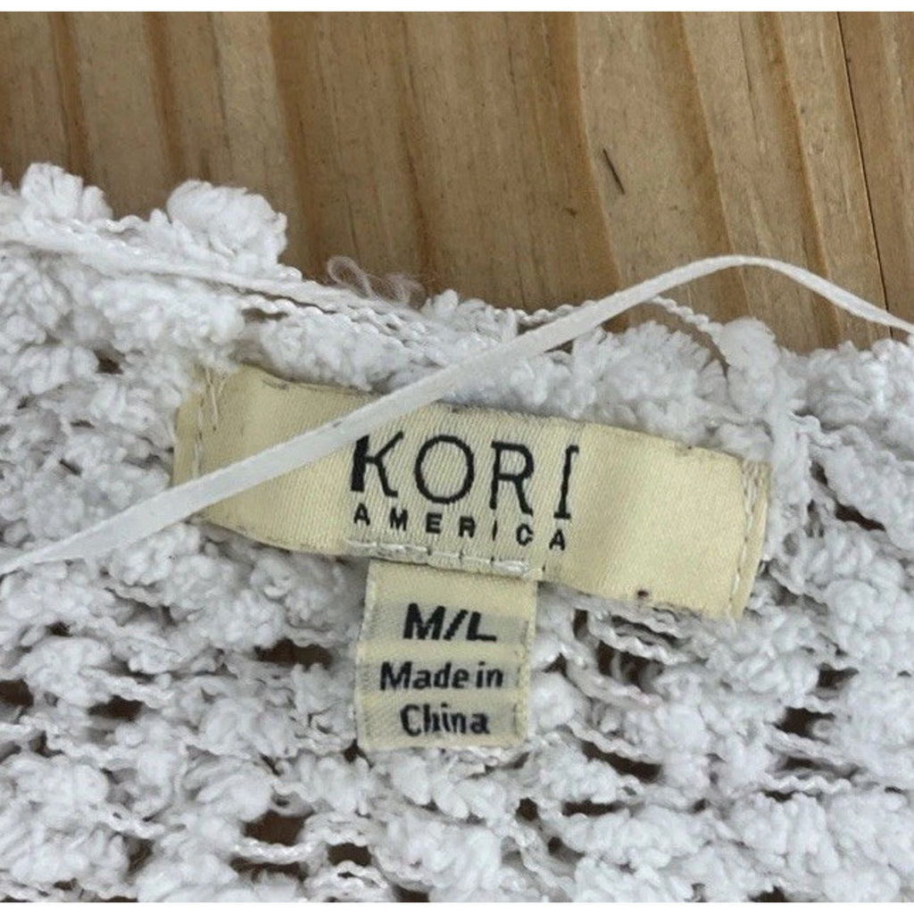 Kori America Sweater Women’s M/L Cardigan Water Fall
