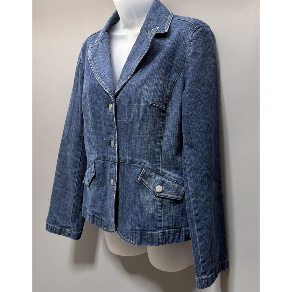 Ann Taylor Loft Women’s Jean Jacket Denim Size 8 Stretch