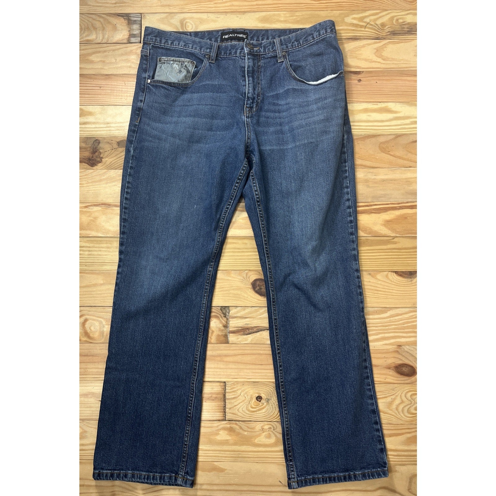 Realtree Men's Denim Jeans 36X30 Light Wash