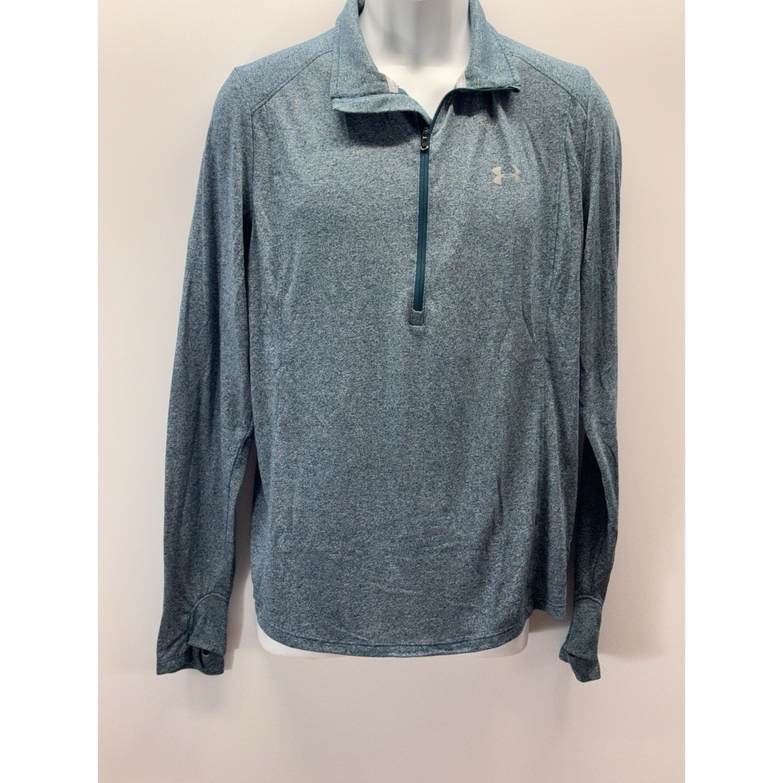 Under Armour UA Threadborne 1/4 Zip Green Heathered Heatgear Men’s X-Large